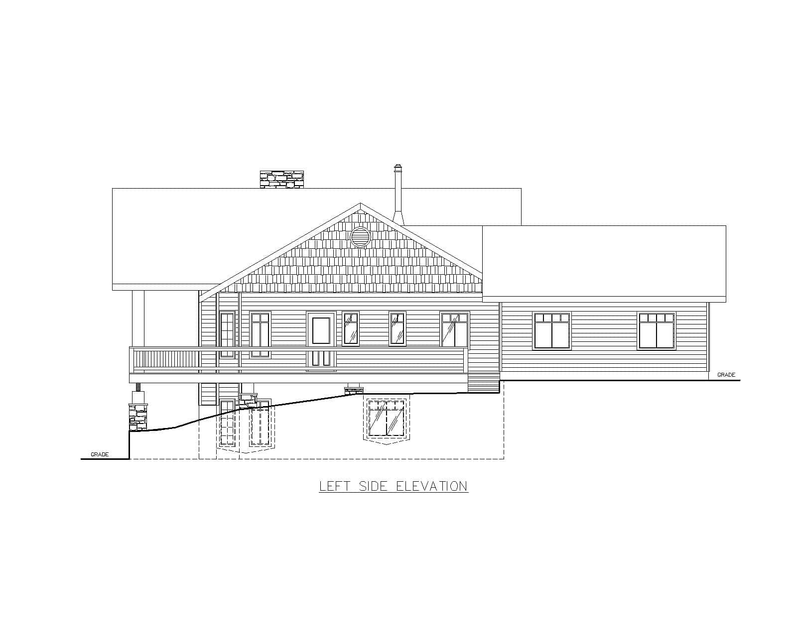 Home Plan Left Elevation of this 2-Bedroom,3294 Sq Ft Plan -132-1765