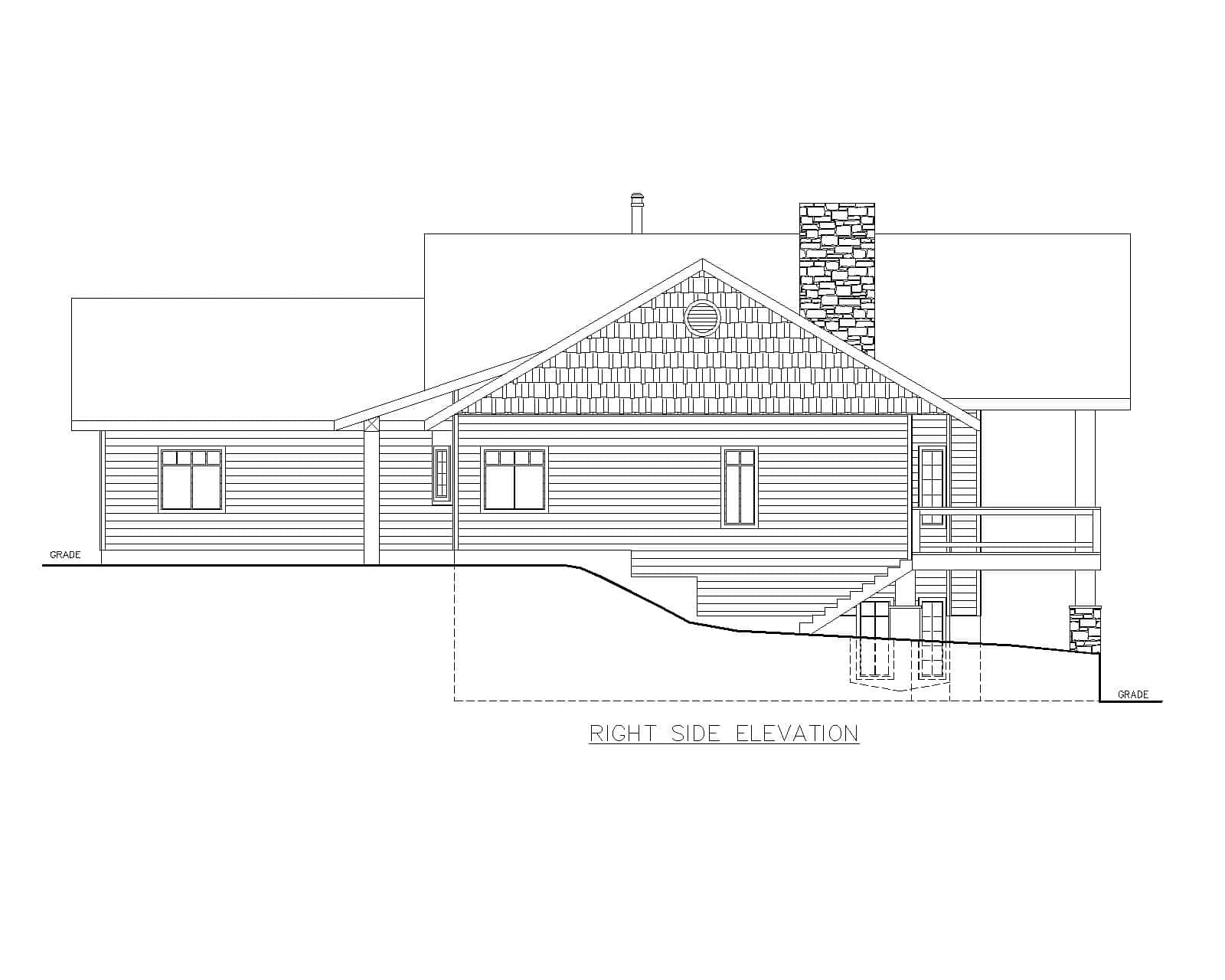 Home Plan Right Elevation of this 2-Bedroom,3294 Sq Ft Plan -132-1765