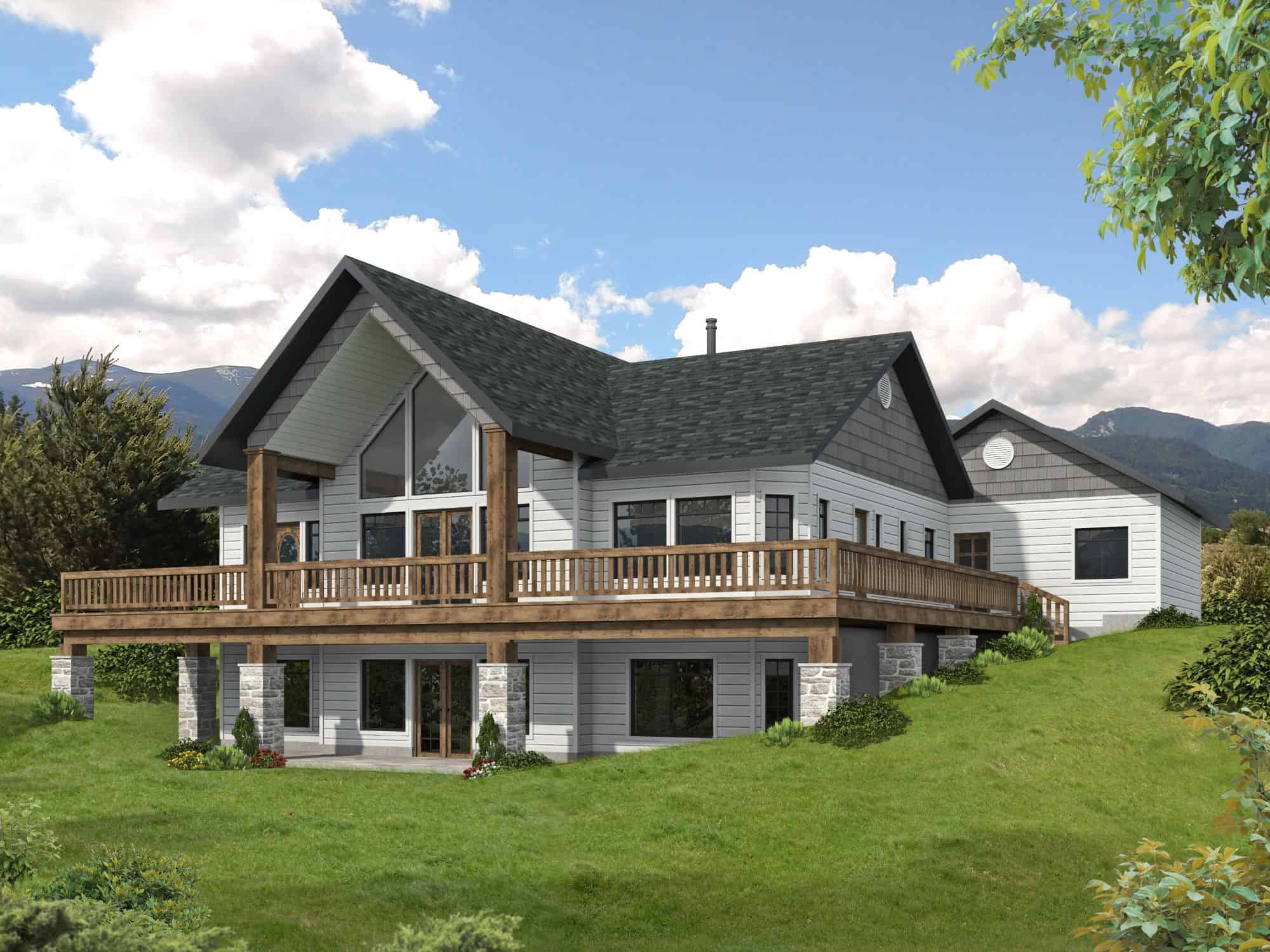 Front elevation of Modern Farmhouse home (ThePlanCollection: House Plan #132-1765)