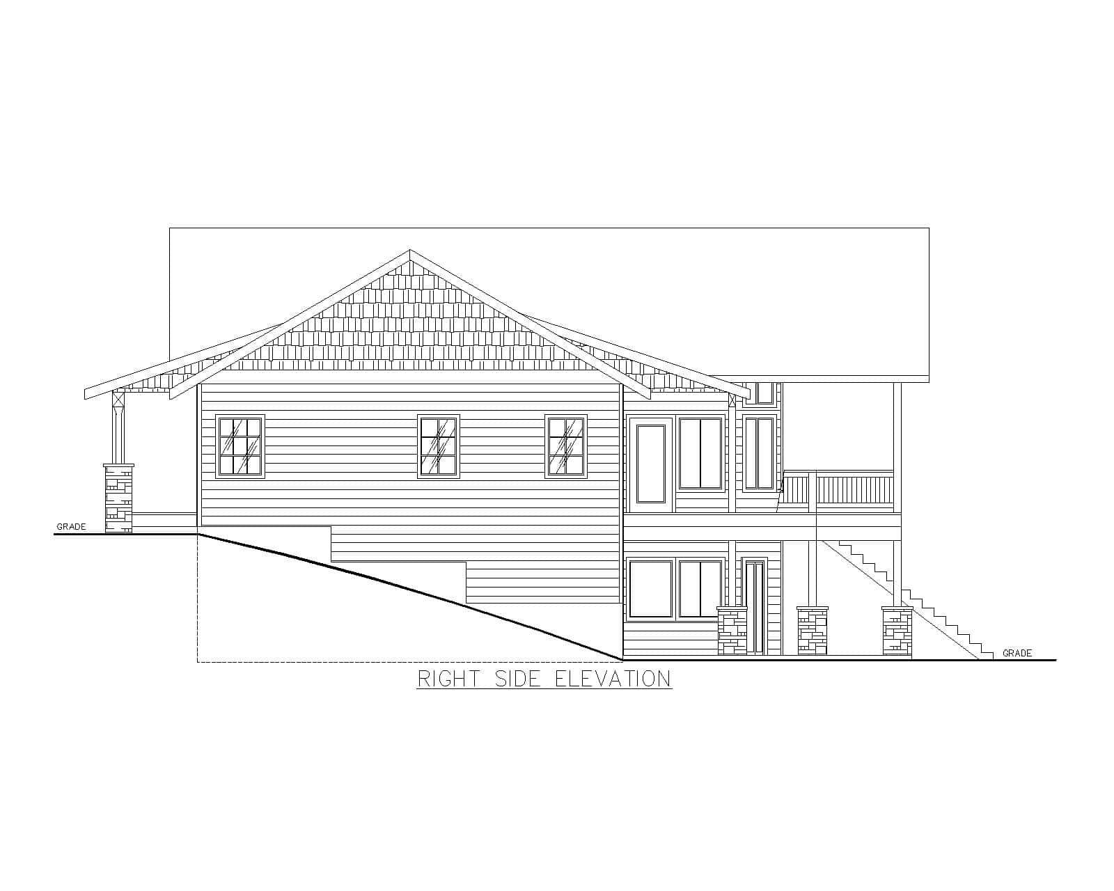 Home Plan Right Elevation of this 1-Bedroom,1697 Sq Ft Plan -132-1766