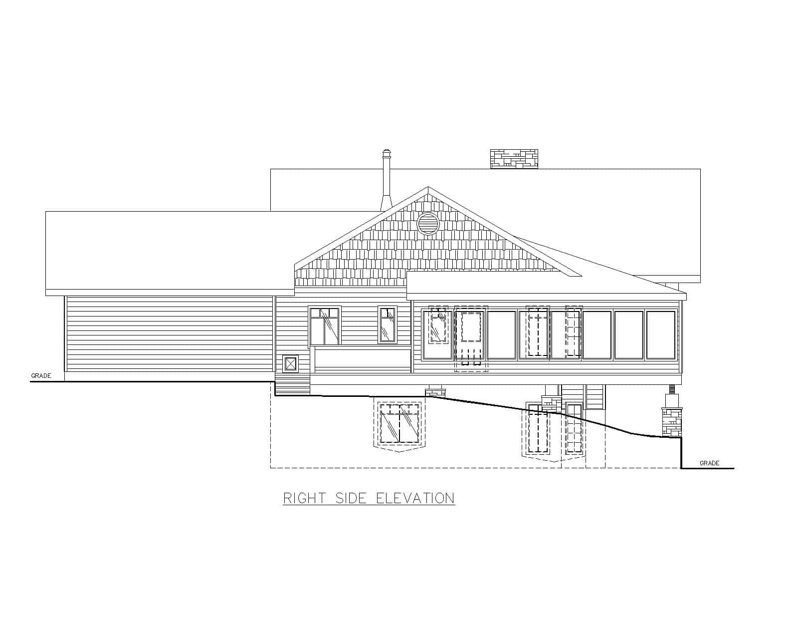 Home Plan Right Elevation of this 3-Bedroom,3304 Sq Ft Plan -132-1767