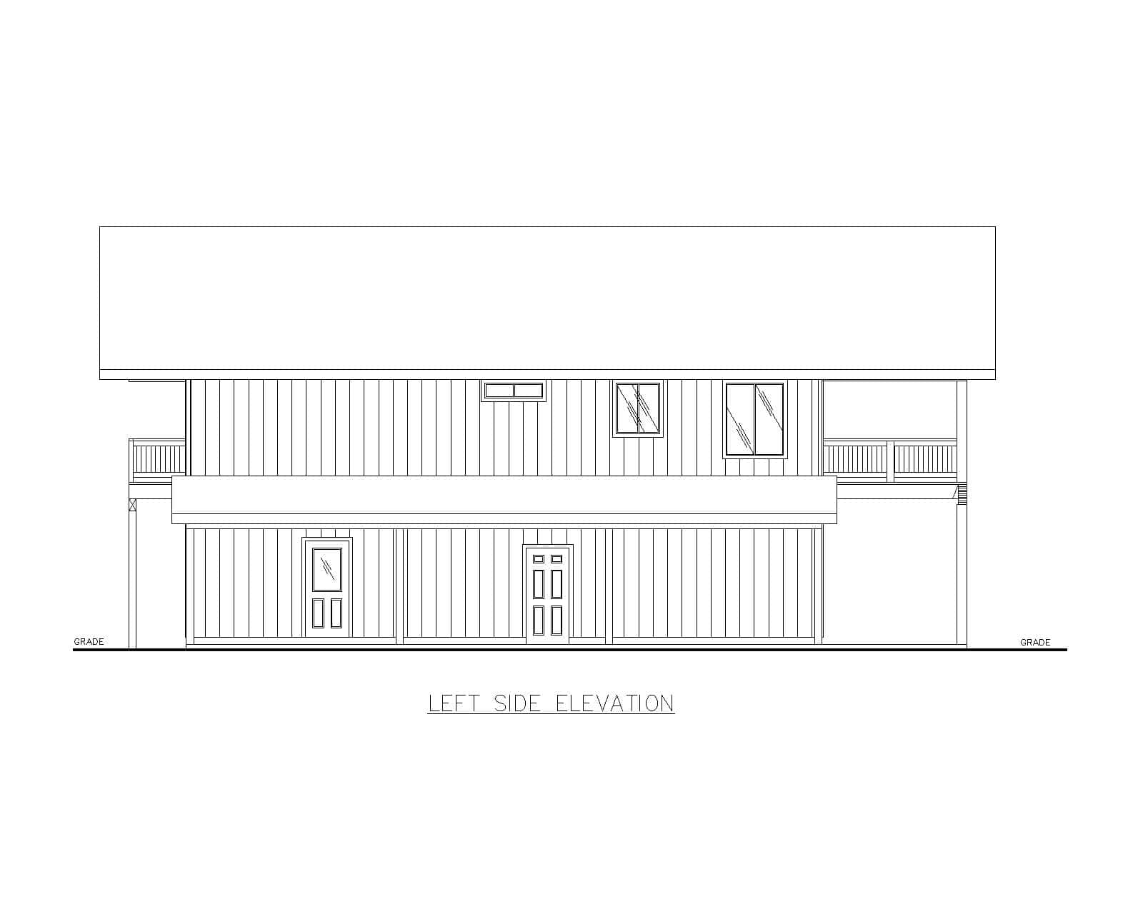 Home Plan Left Elevation of this 3-Bedroom,1901 Sq Ft Plan -132-1768