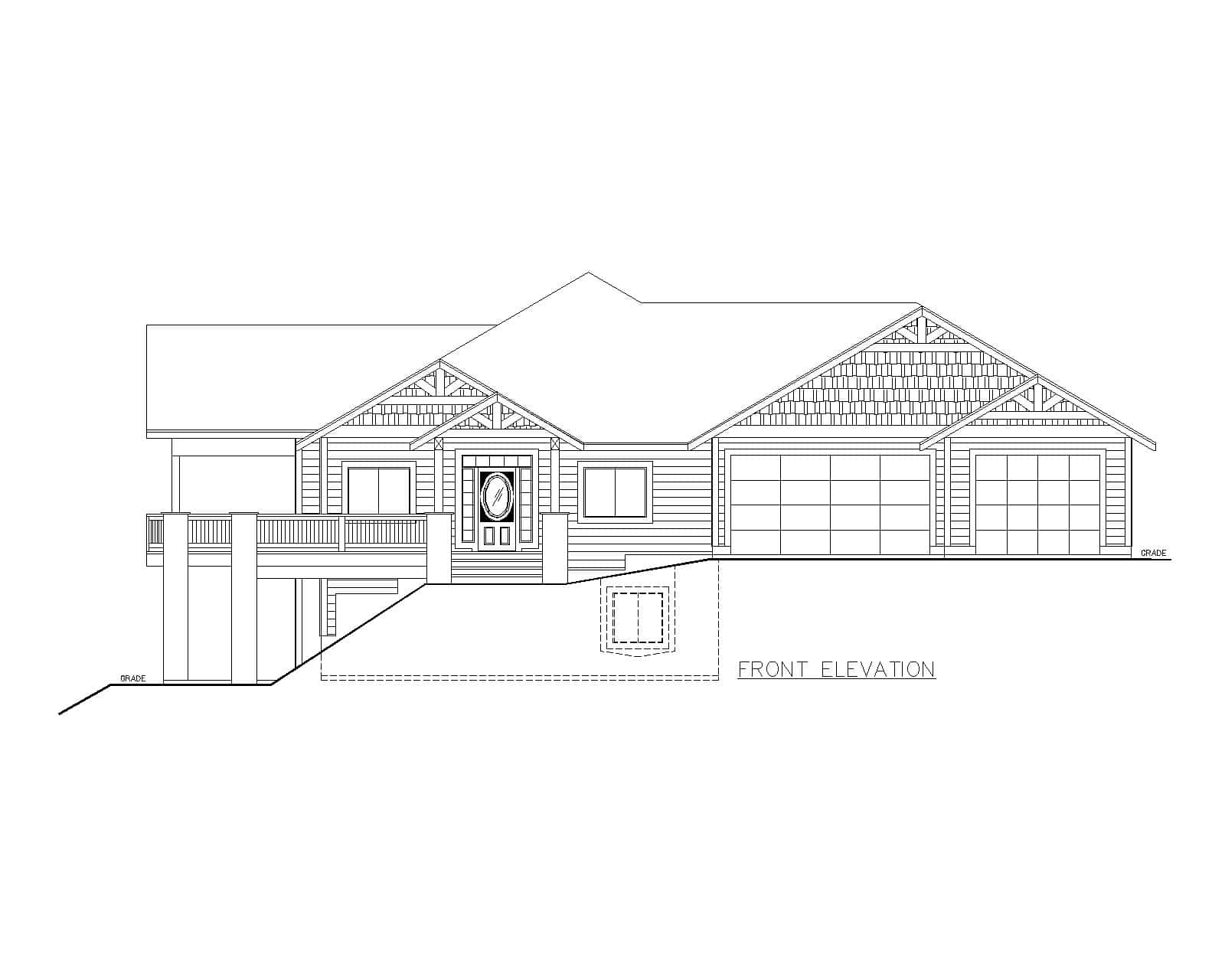 Home Plan Front Elevation of this 5-Bedroom,3916 Sq Ft Plan -132-1769