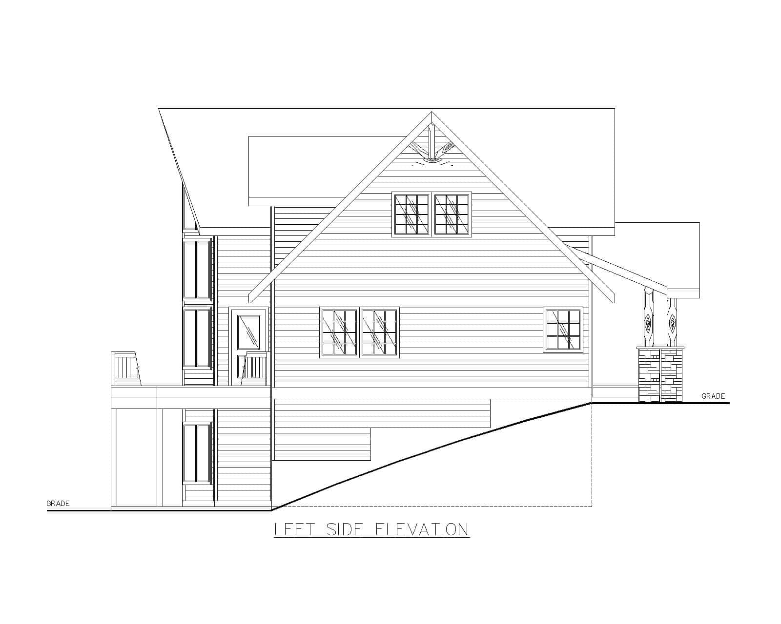 Home Plan Left Elevation of this 3-Bedroom,3717 Sq Ft Plan -132-1770