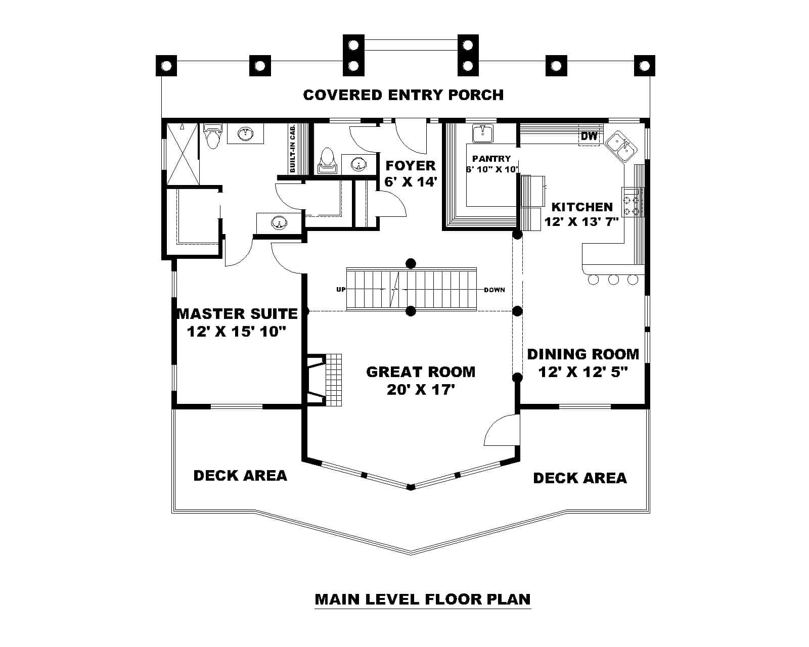 Main Level of Rustic Plan #132-1770