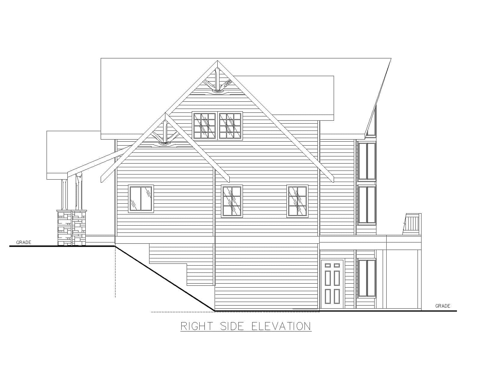 Home Plan Right Elevation of this 3-Bedroom,3717 Sq Ft Plan -132-1770