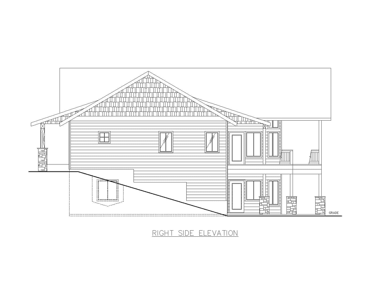 Home Plan Right Elevation of this 4-Bedroom,3729 Sq Ft Plan -132-1771