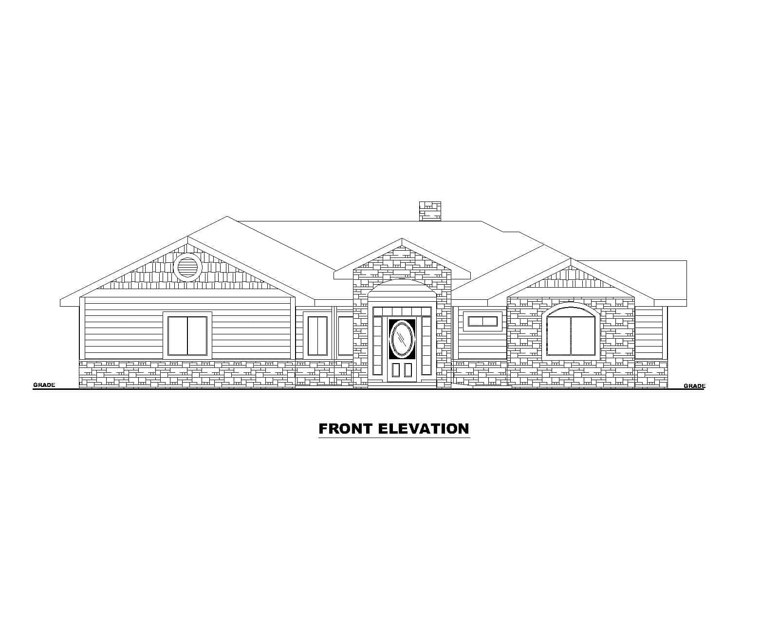 Home Plan Front Elevation of this 2-Bedroom,2170 Sq Ft Plan -132-1772