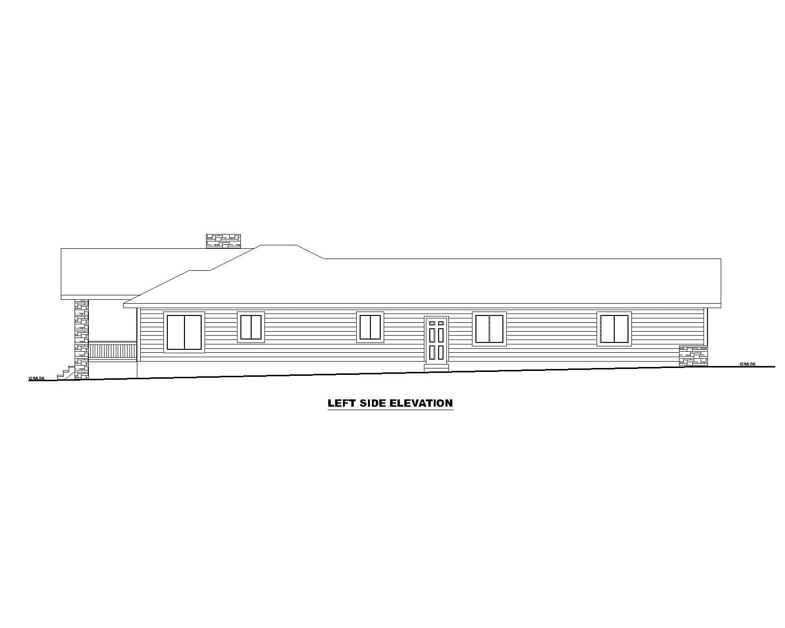 Home Plan Left Elevation of this 2-Bedroom,2170 Sq Ft Plan -132-1772