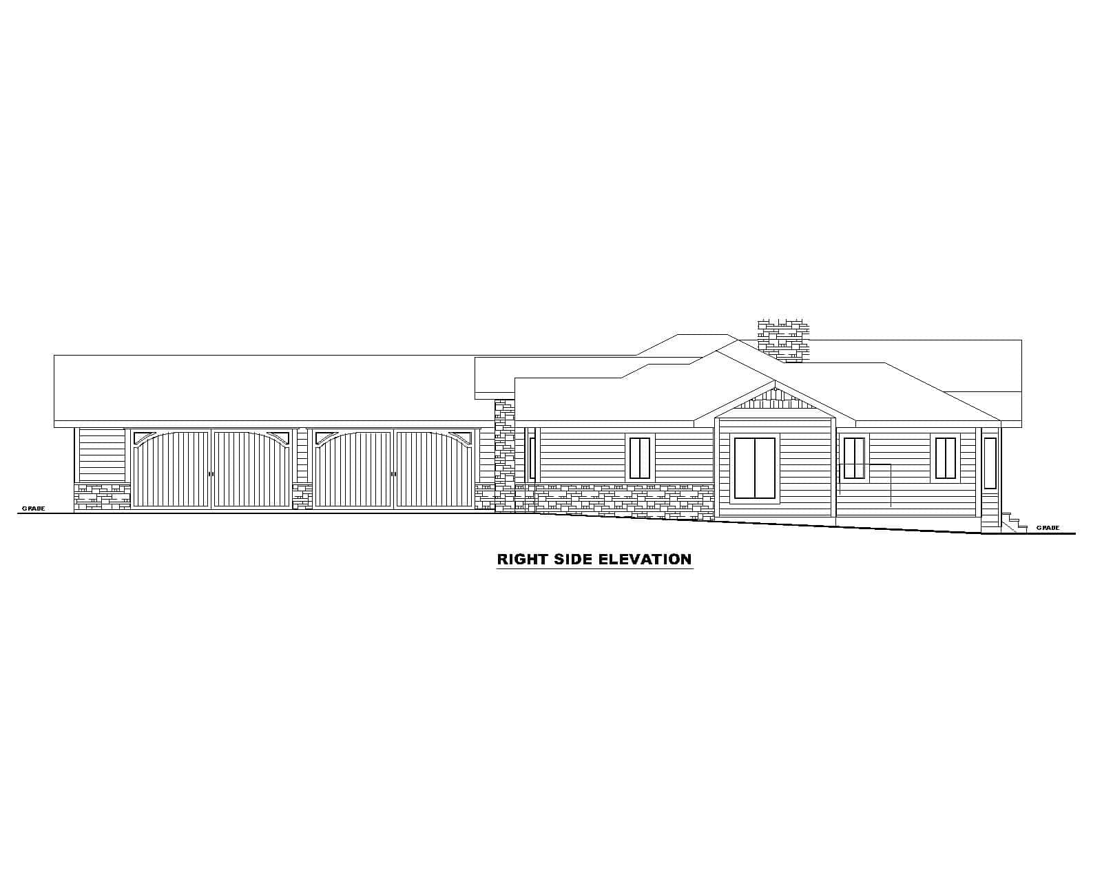 Home Plan Right Elevation of this 2-Bedroom,2170 Sq Ft Plan -132-1772