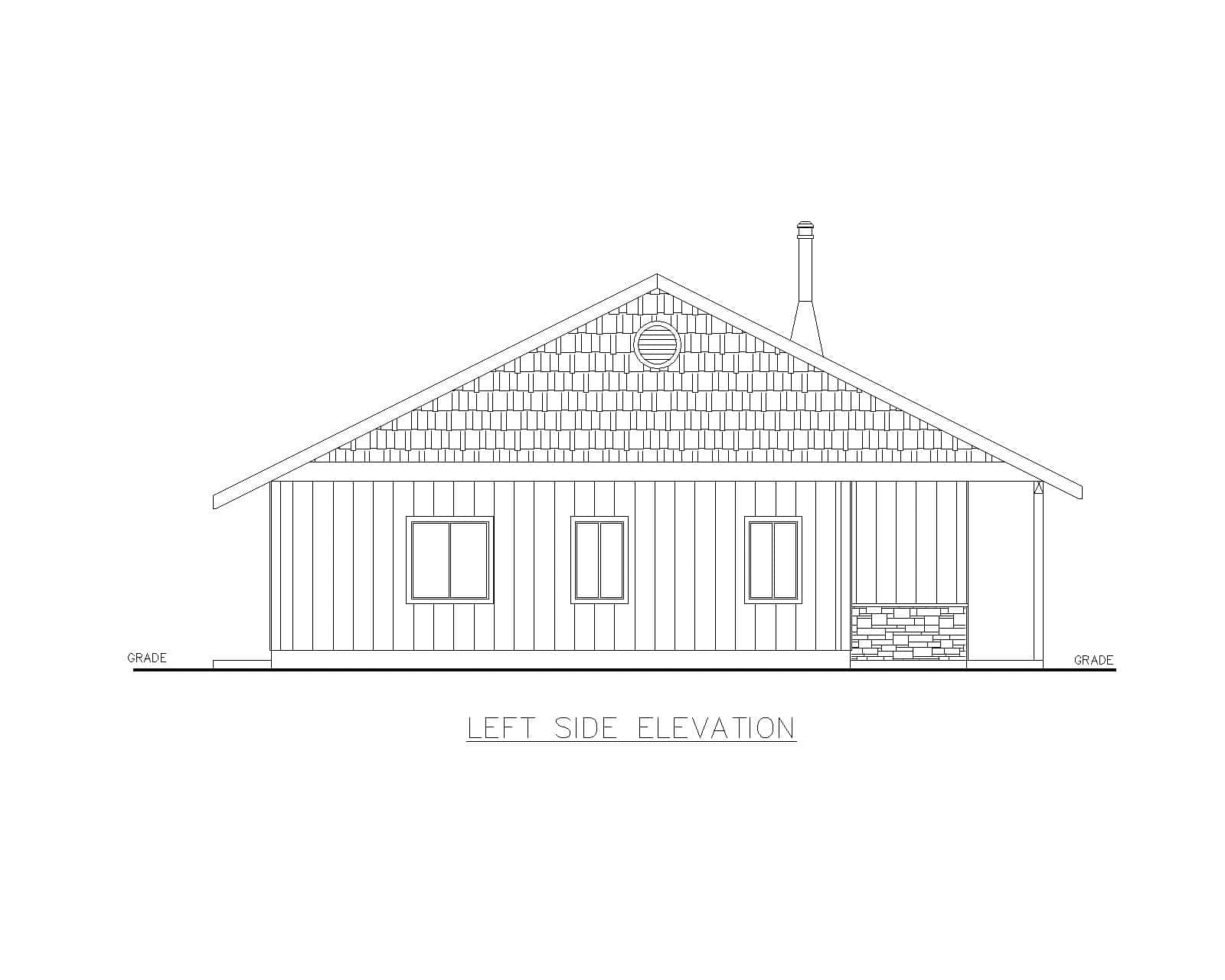 Home Plan Left Elevation of this 3-Bedroom,1680 Sq Ft Plan -132-1773