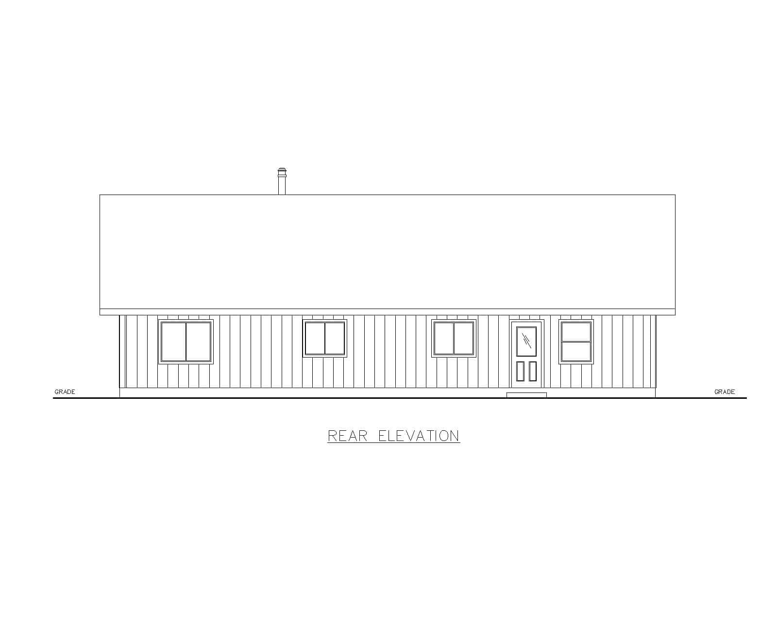 Home Plan Rear Elevation of this 3-Bedroom,1680 Sq Ft Plan -132-1773