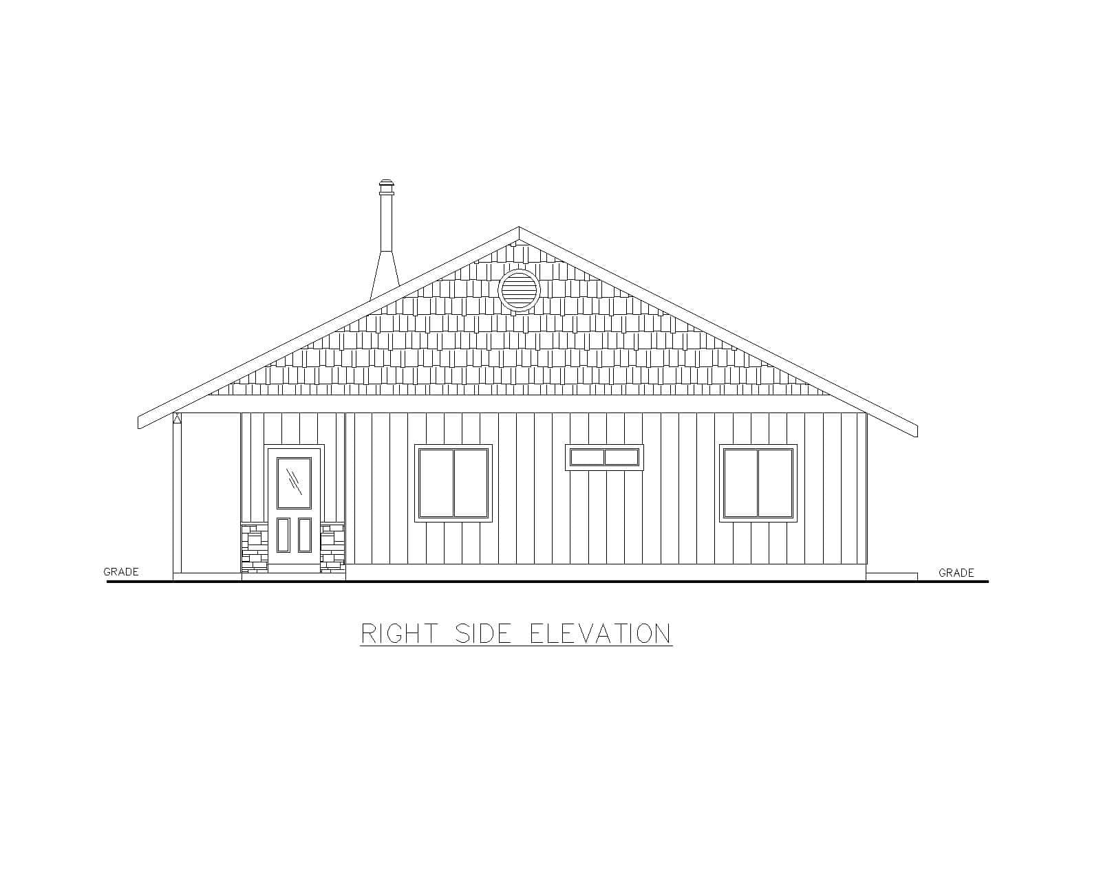 Home Plan Right Elevation of this 3-Bedroom,1680 Sq Ft Plan -132-1773