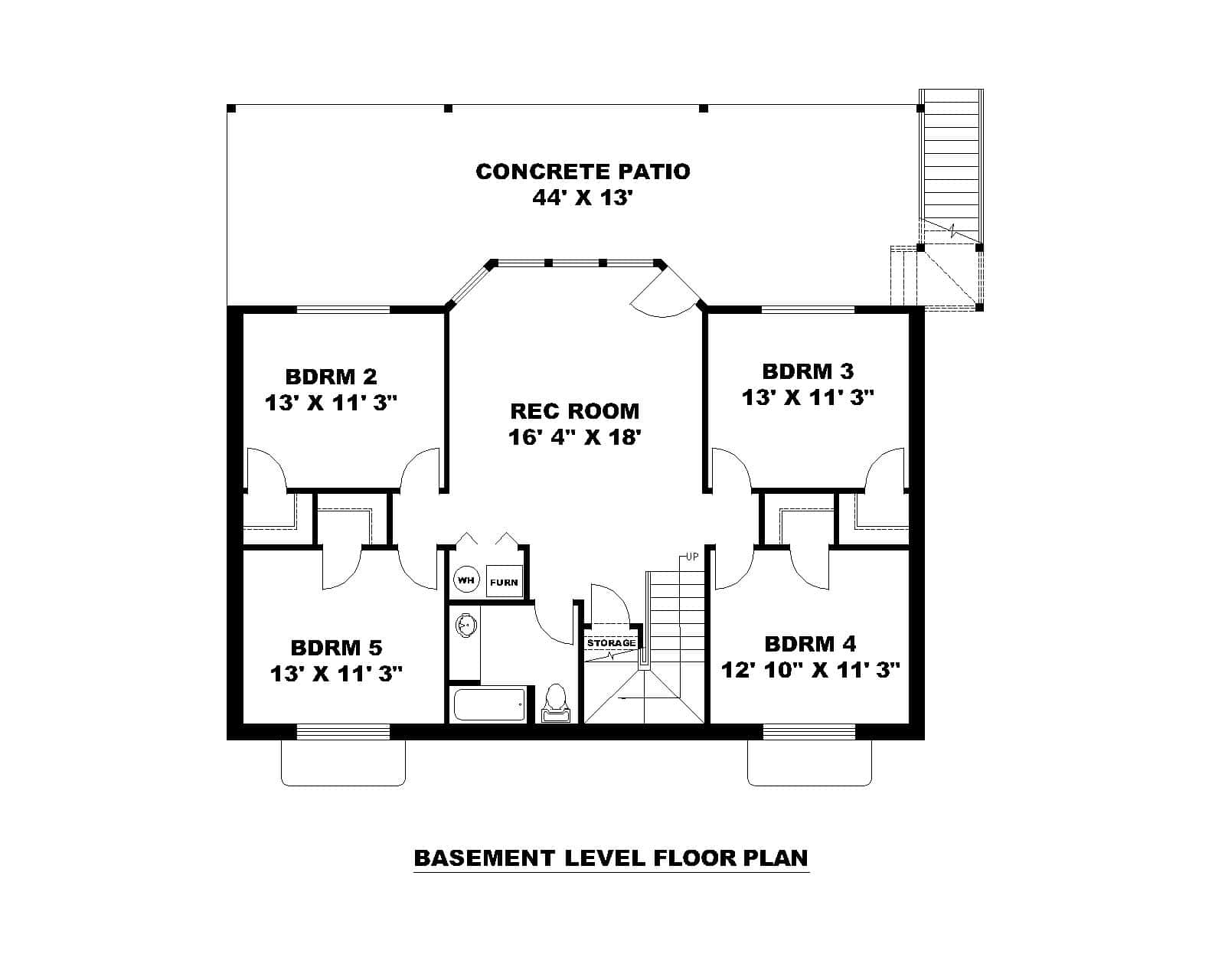 Basement of Rustic Plan #132-1774