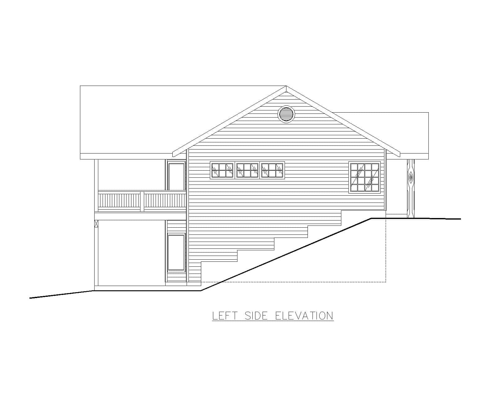 Home Plan Left Elevation of this 5-Bedroom,2604 Sq Ft Plan -132-1774