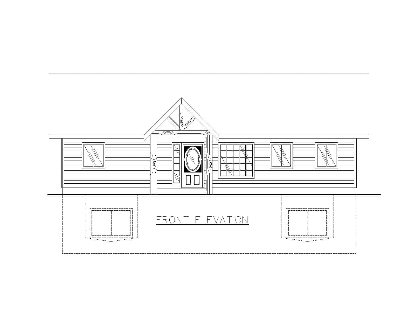 Home Plan Front Elevation of this 5-Bedroom,2604 Sq Ft Plan -132-1774