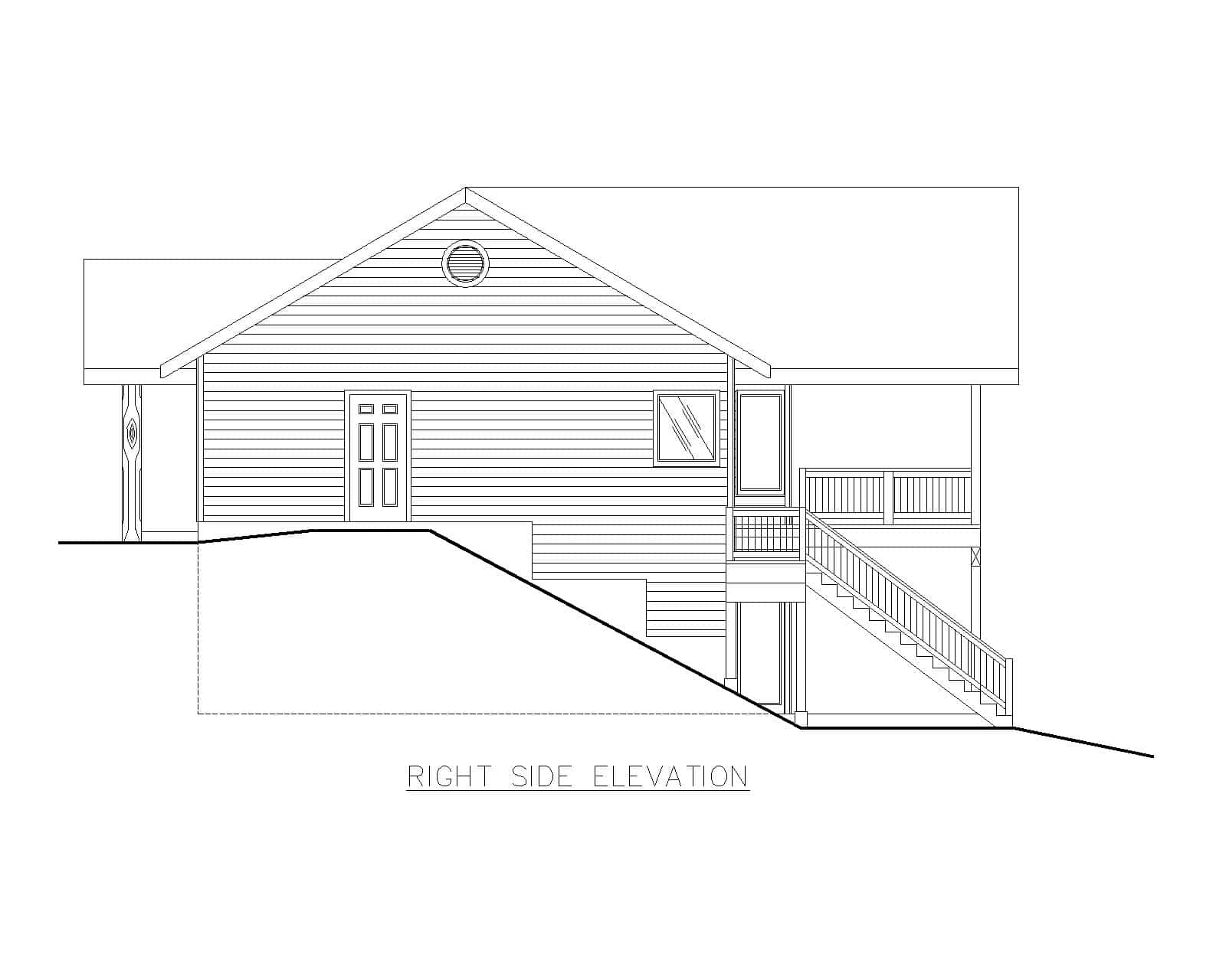 Home Plan Right Elevation of this 5-Bedroom,2604 Sq Ft Plan -132-1774