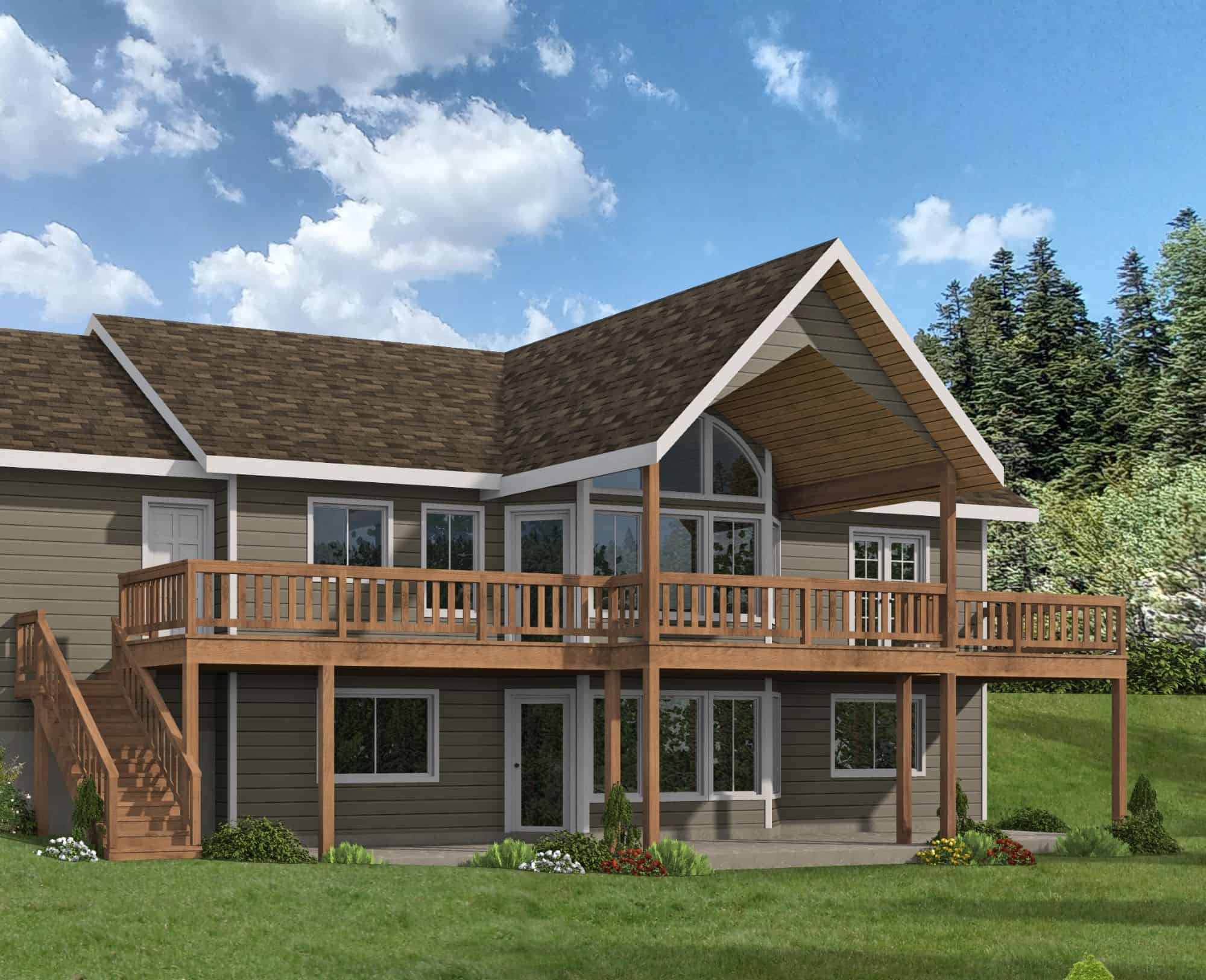 Front elevation of Rustic home (ThePlanCollection: House Plan #132-1774)