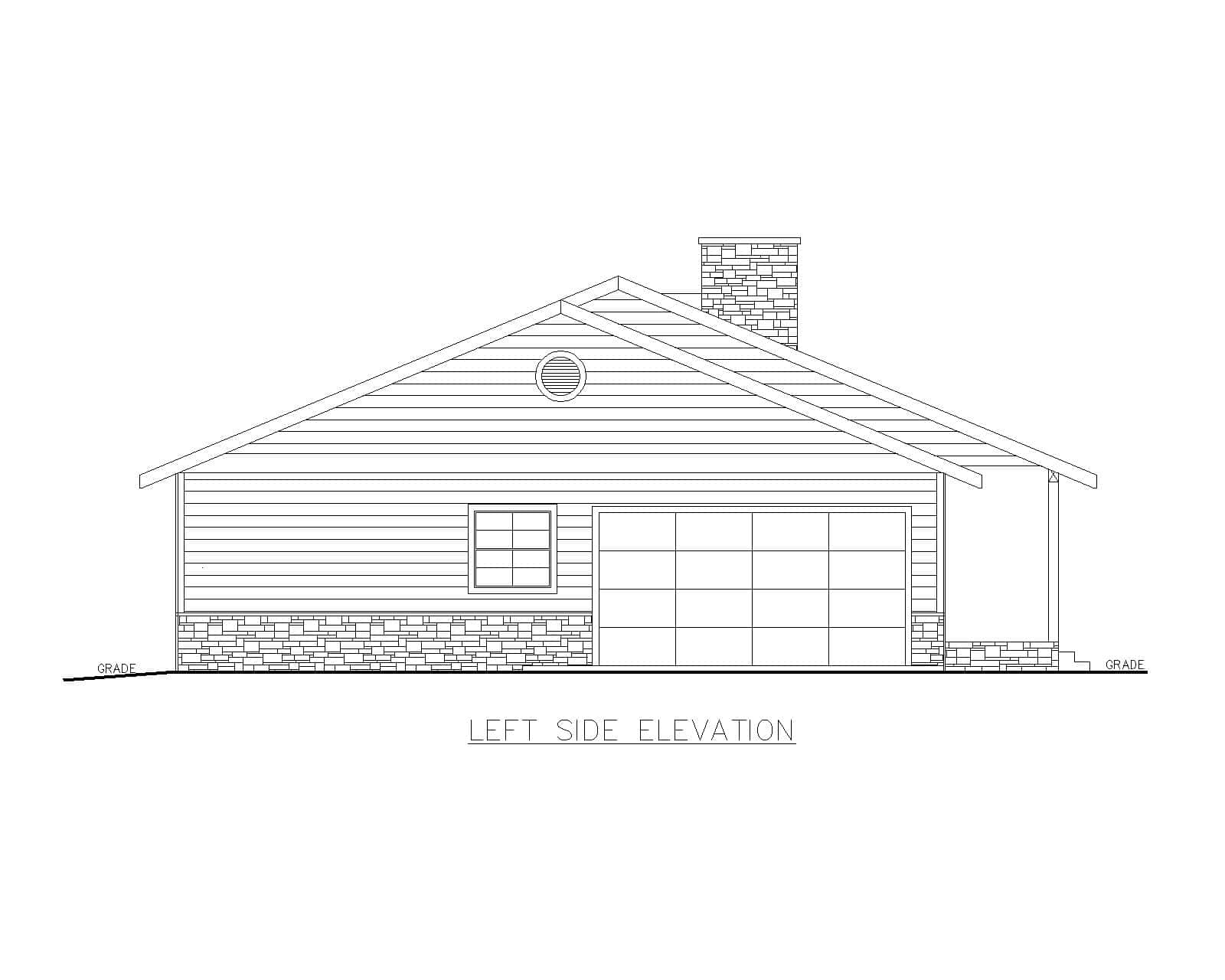 Home Plan Left Elevation of this 3-Bedroom,1531 Sq Ft Plan -132-1775