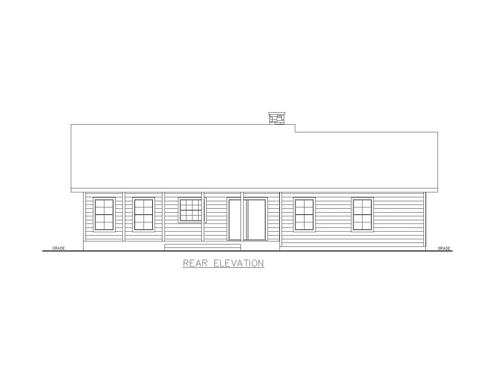 Home Plan Rear Elevation of this 3-Bedroom,1531 Sq Ft Plan -132-1775