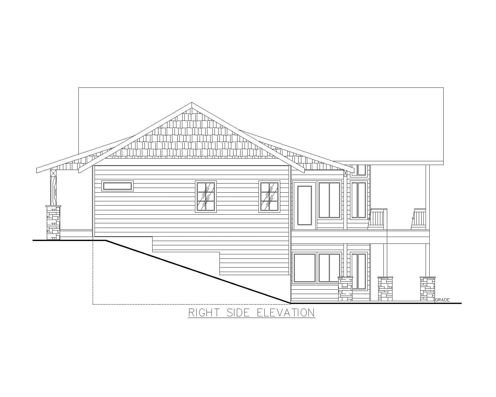 Home Plan Right Elevation of this 2-Bedroom,2972 Sq Ft Plan -132-1776