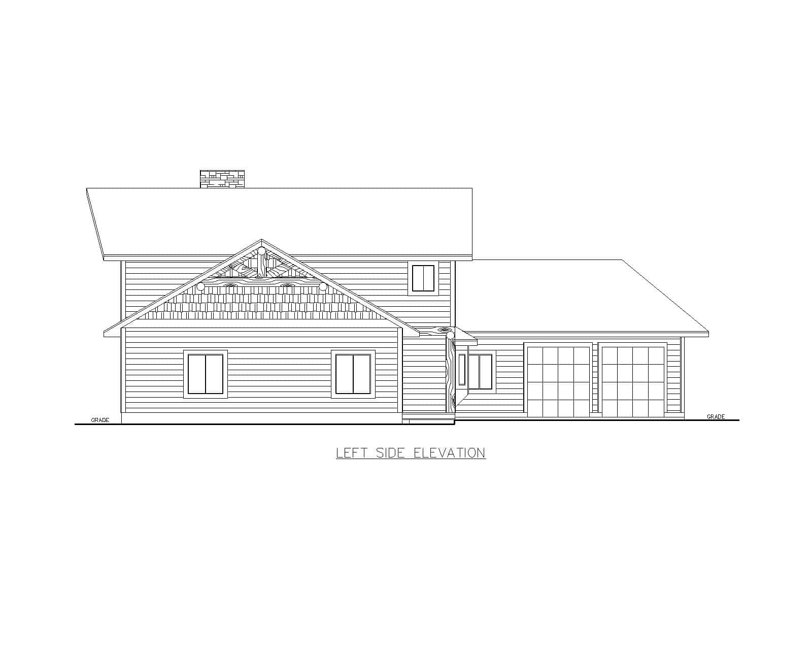 Home Plan Left Elevation of this 3-Bedroom,2476 Sq Ft Plan -132-1777