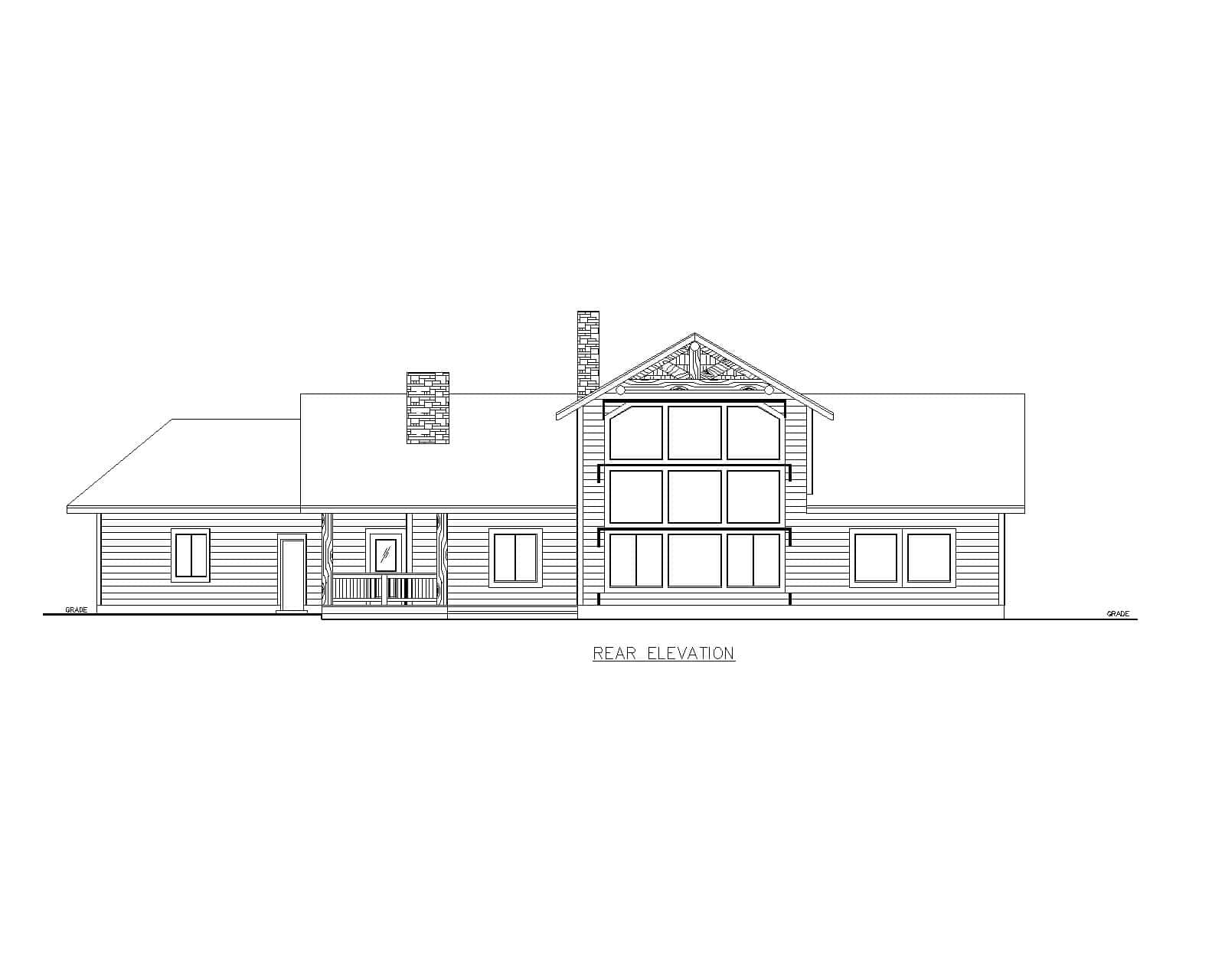 Home Plan Rear Elevation of this 3-Bedroom,2476 Sq Ft Plan -132-1777