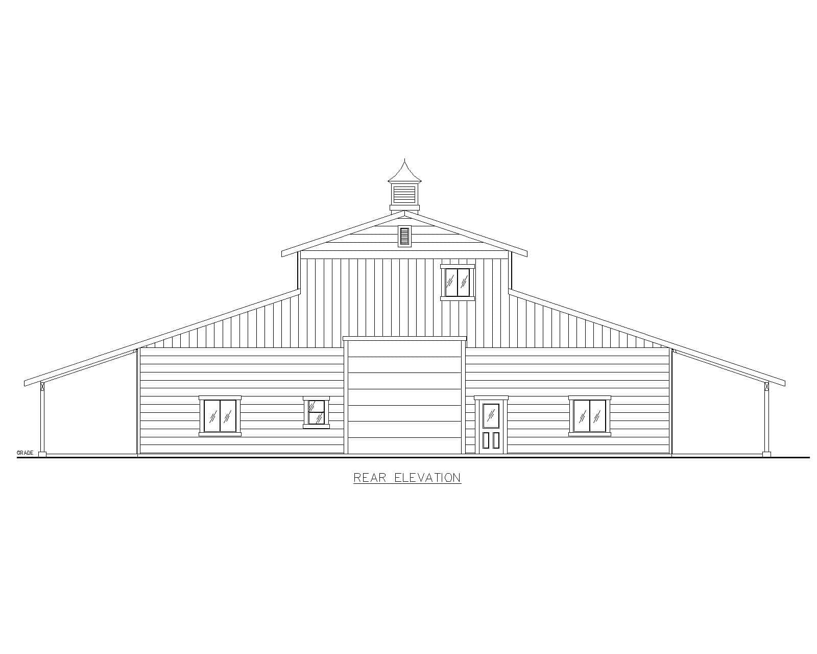 Home Plan Rear Elevation of this 0-Bedroom,1053 Sq Ft Plan -132-1778