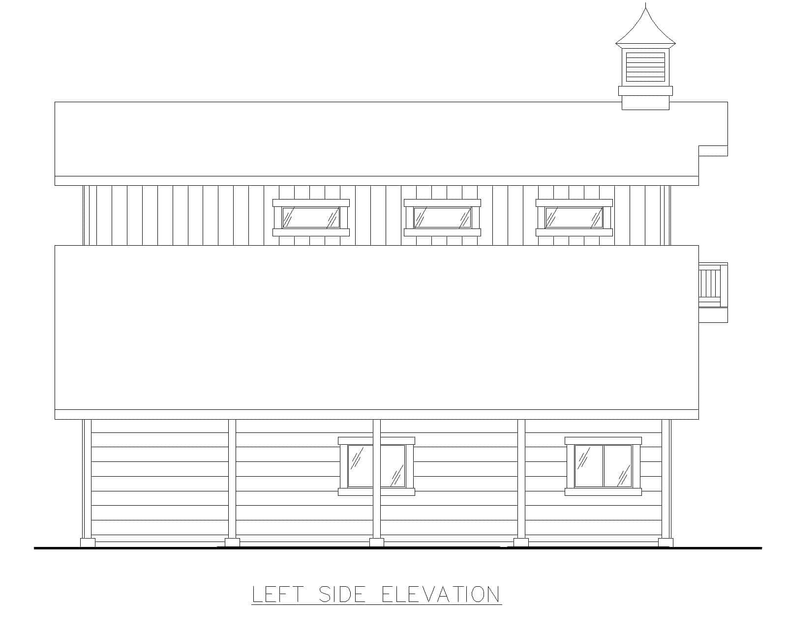 Home Plan Left Elevation of this 0-Bedroom,1053 Sq Ft Plan -132-1778