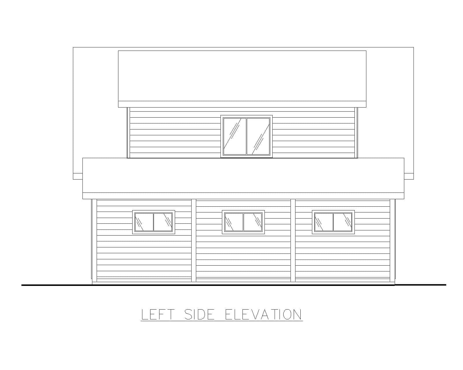 Home Plan Left Elevation of this 1-Bedroom,854 Sq Ft Plan -132-1779