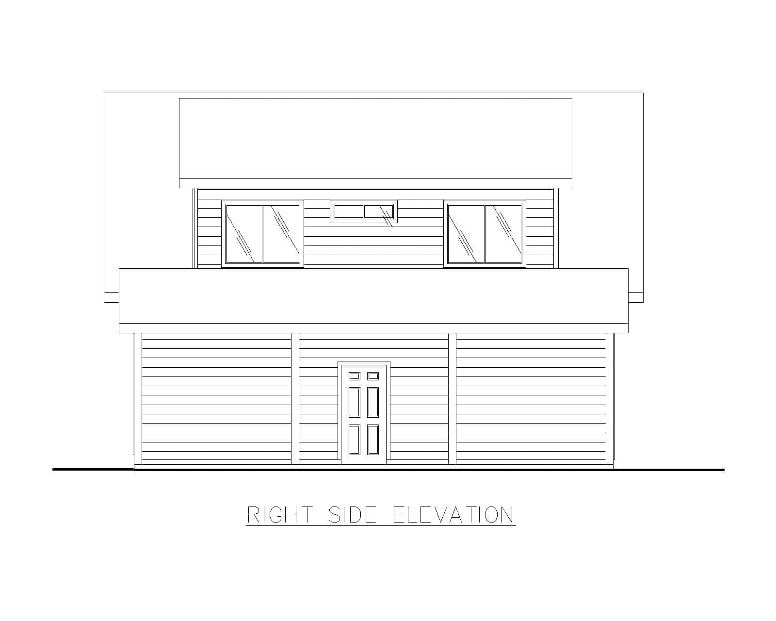 Home Plan Right Elevation of this 1-Bedroom,854 Sq Ft Plan -132-1779