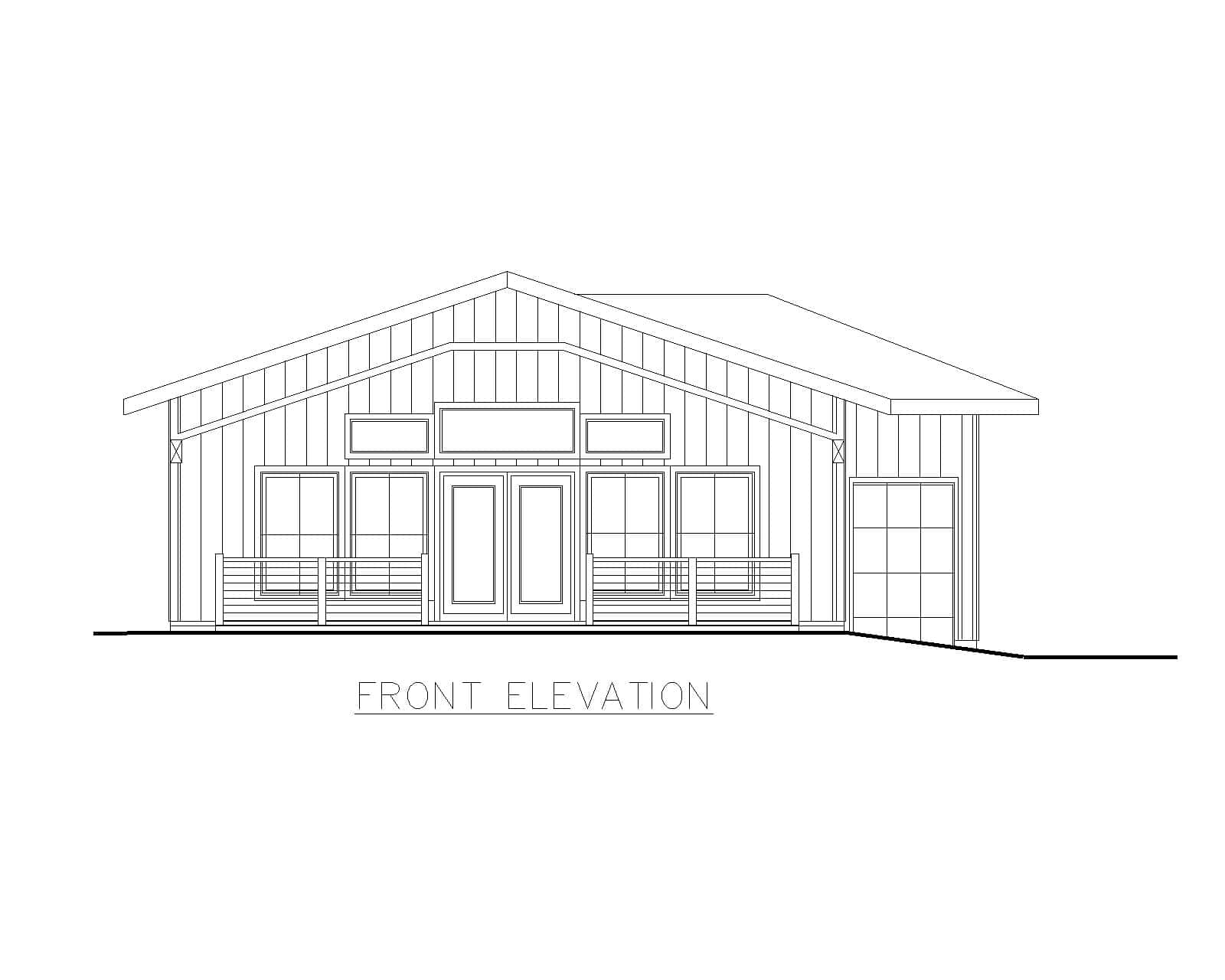 Home Plan Front Elevation of this 1-Bedroom,912 Sq Ft Plan -132-1780
