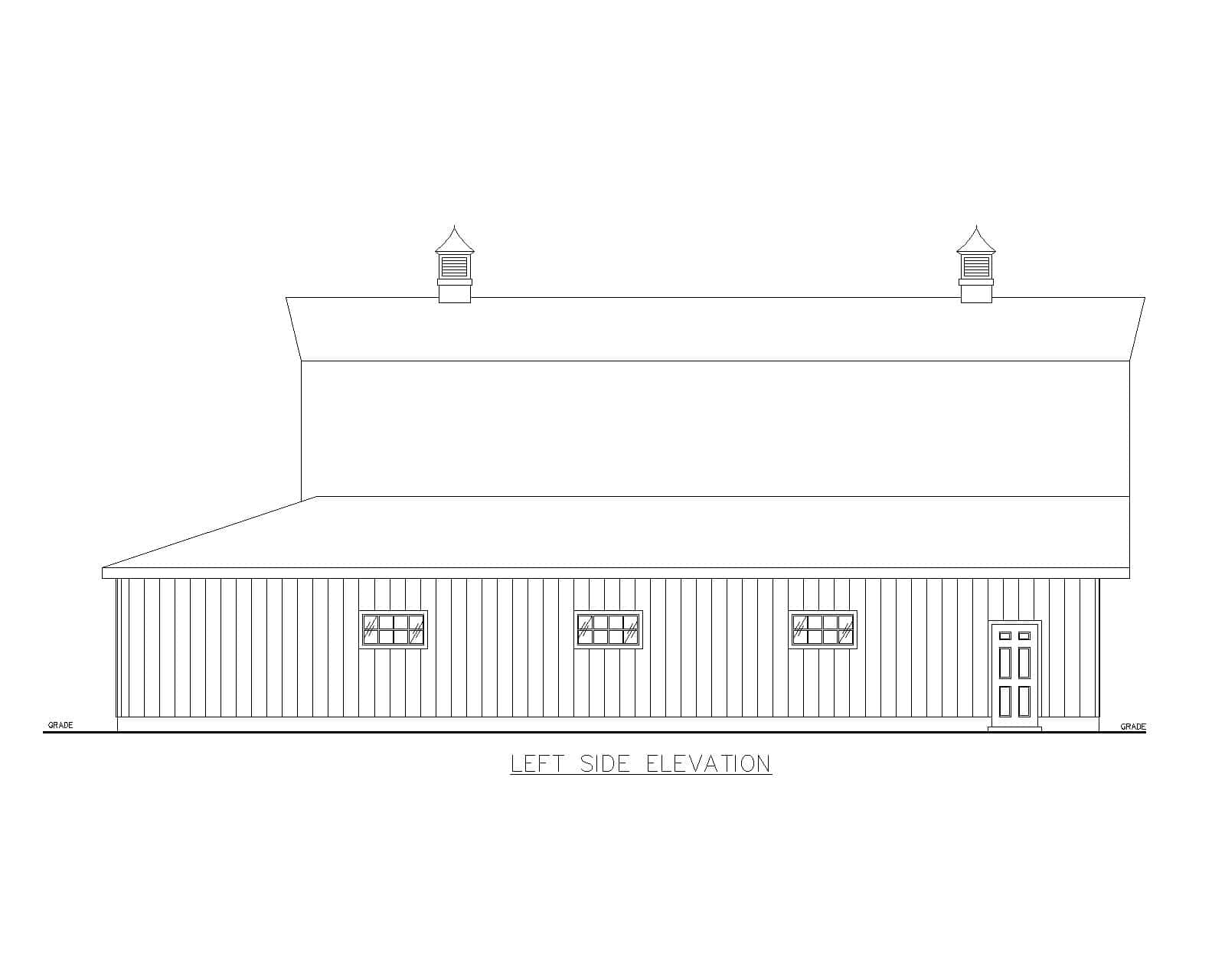 Home Plan Left Elevation of this 0-Bedroom,1 Sq Ft Plan -132-1781