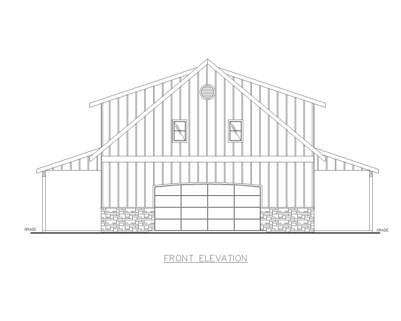 Home Plan Front Elevation of this 2-Bedroom,1316 Sq Ft Plan -132-1783