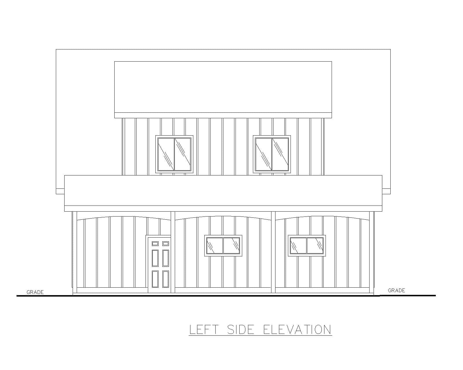 Home Plan Left Elevation of this 2-Bedroom,1316 Sq Ft Plan -132-1783