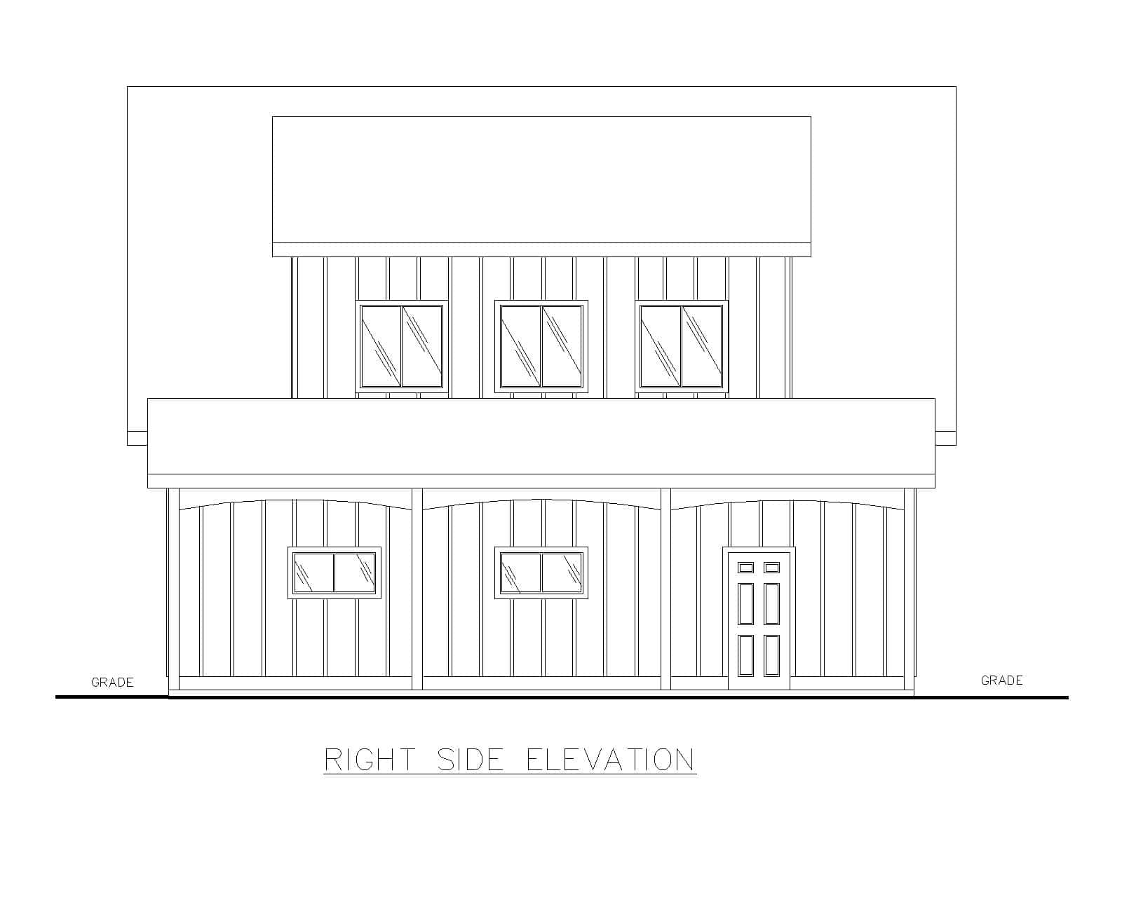 Home Plan Right Elevation of this 2-Bedroom,1316 Sq Ft Plan -132-1783