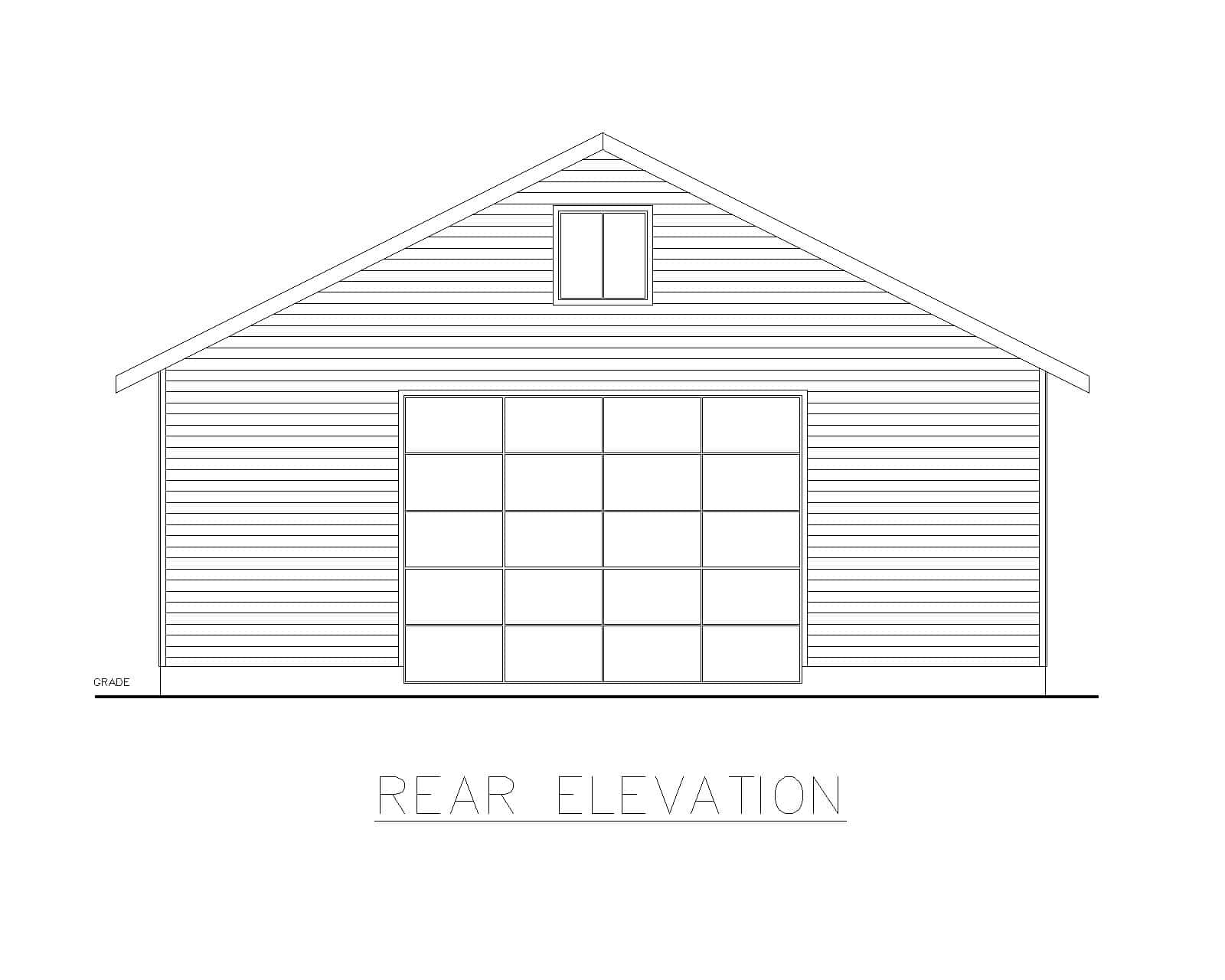 Home Plan Rear Elevation of this 0-Bedroom,1 Sq Ft Plan -132-1784