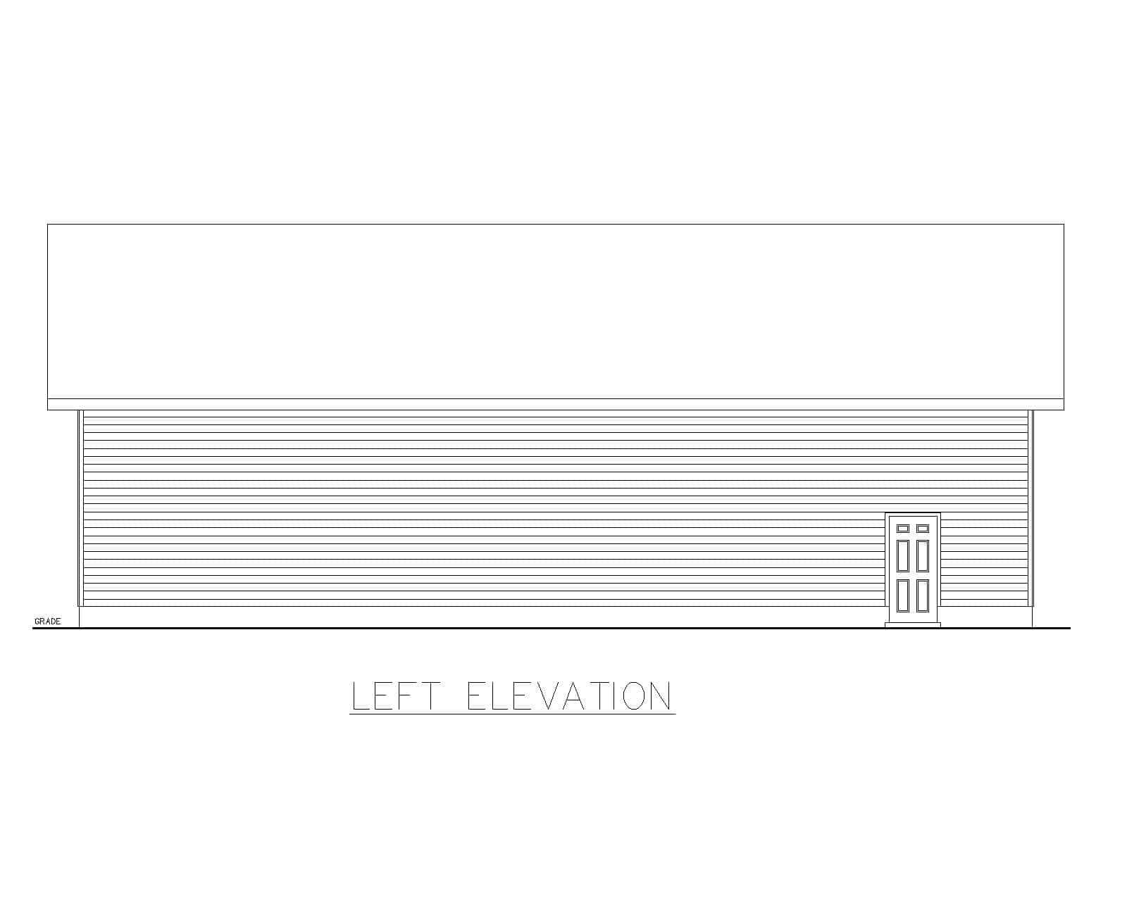 Home Plan Left Elevation of this 0-Bedroom,1 Sq Ft Plan -132-1784