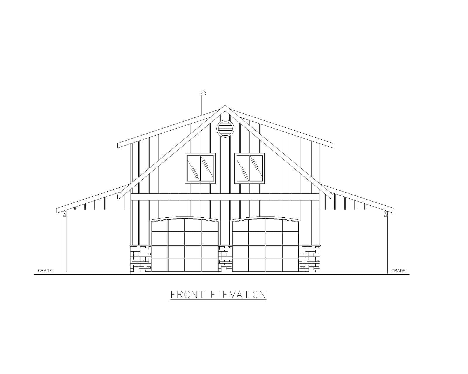 Home Plan Front Elevation of this 2-Bedroom,1078 Sq Ft Plan -132-1785