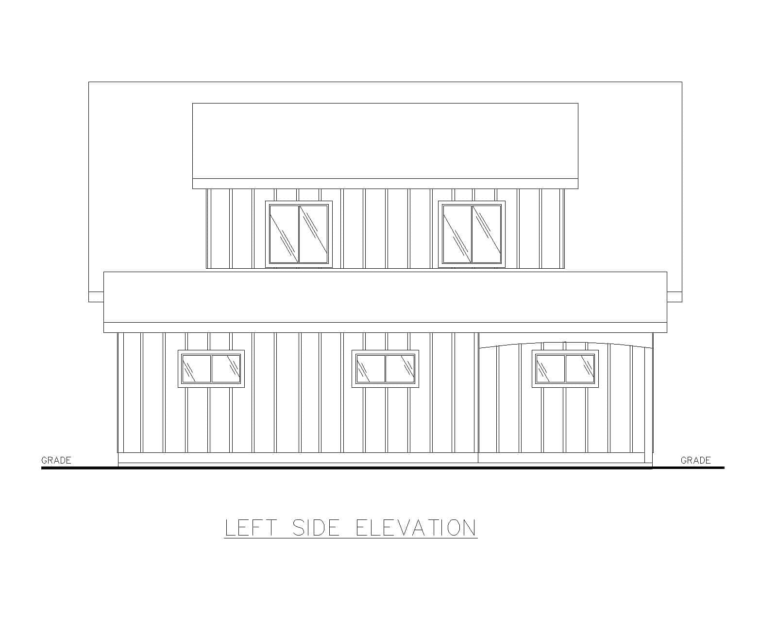 Home Plan Left Elevation of this 0-Bedroom,1 Sq Ft Plan -132-1786