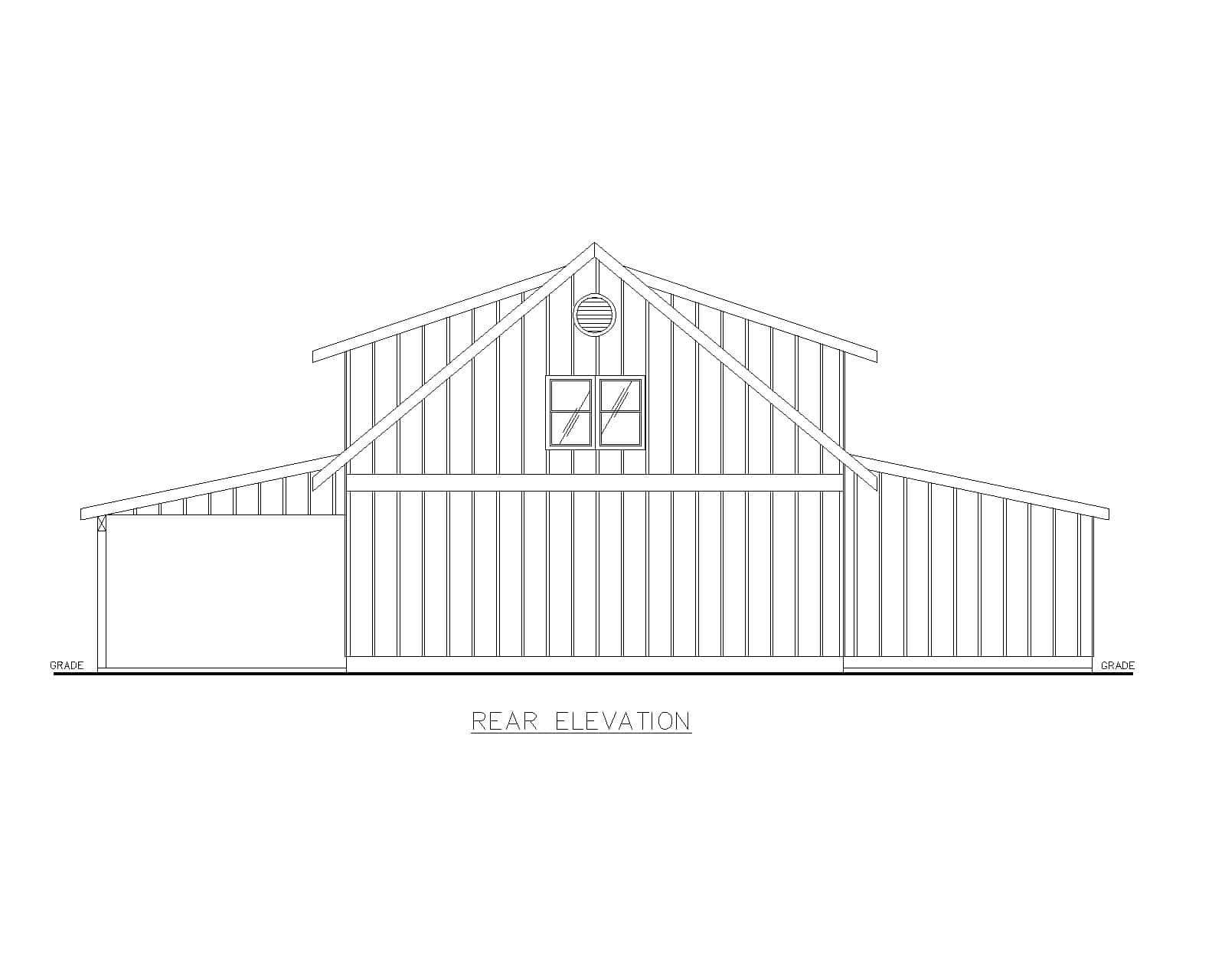 Home Plan Rear Elevation of this 0-Bedroom,1 Sq Ft Plan -132-1786