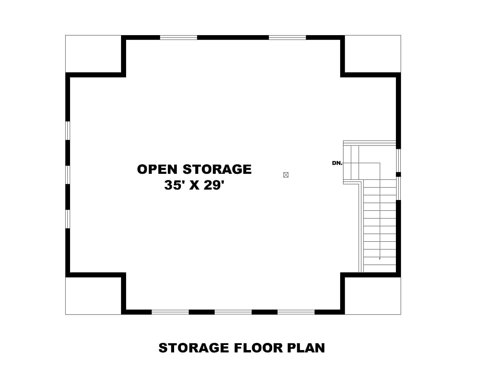 Upper Level of Garage Plan #132-1786