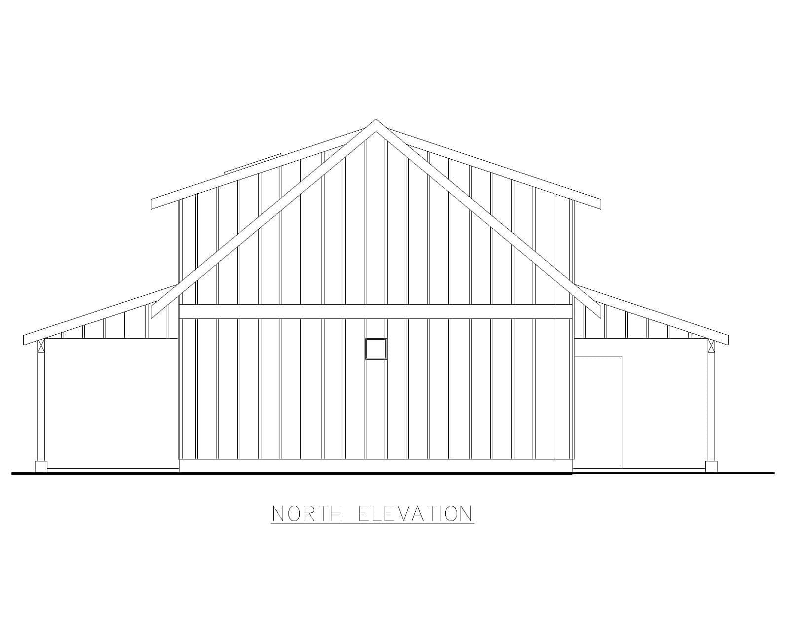 Home Plan Rear Elevation of this 2-Bedroom,1026 Sq Ft Plan -132-1787