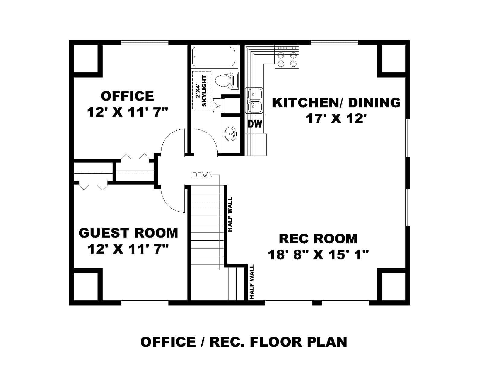 Upper Level of Garage w/Apartments Plan #132-1787