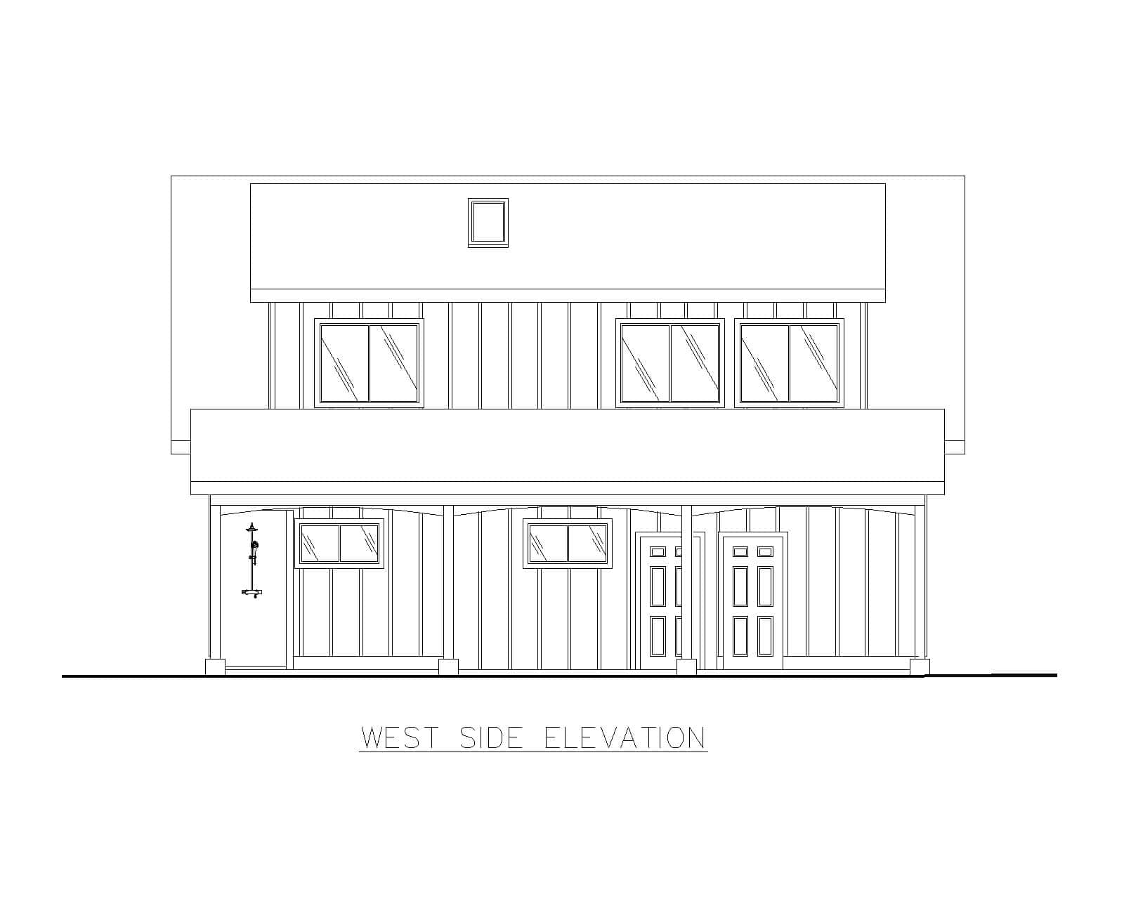 Home Plan Left Elevation of this 2-Bedroom,1026 Sq Ft Plan -132-1787