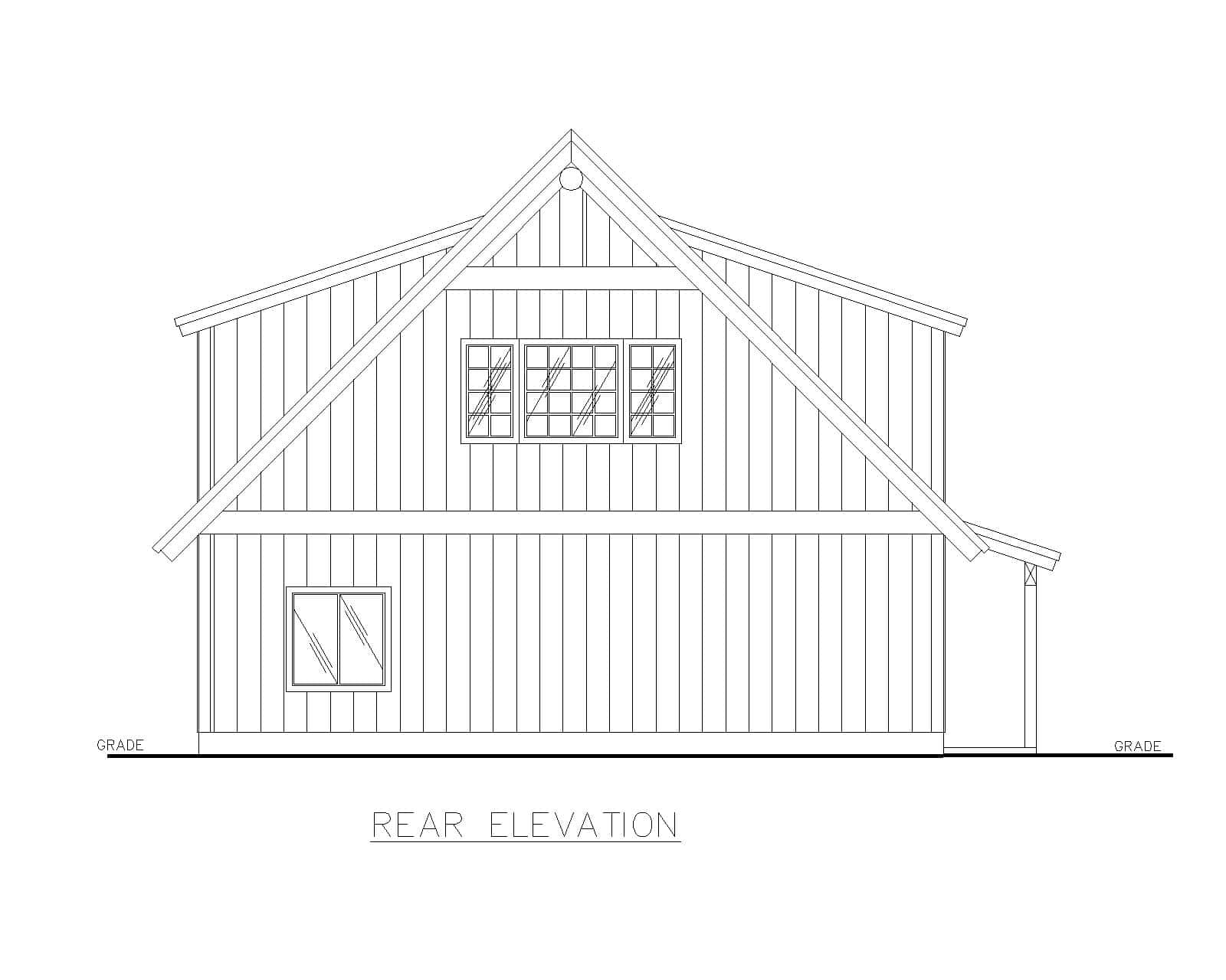 Home Plan Rear Elevation of this 0-Bedroom,1 Sq Ft Plan -132-1788