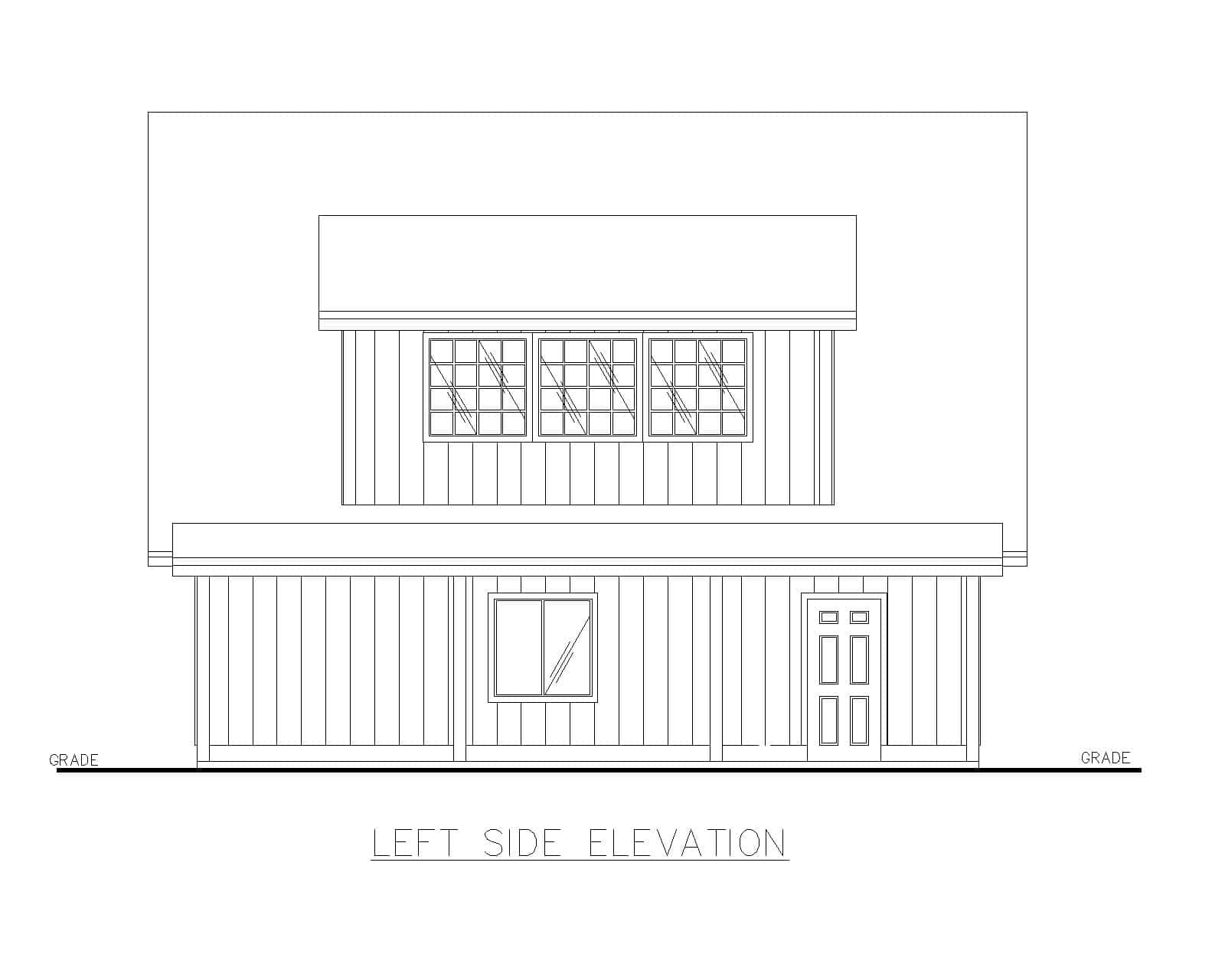 Home Plan Left Elevation of this 0-Bedroom,1 Sq Ft Plan -132-1788