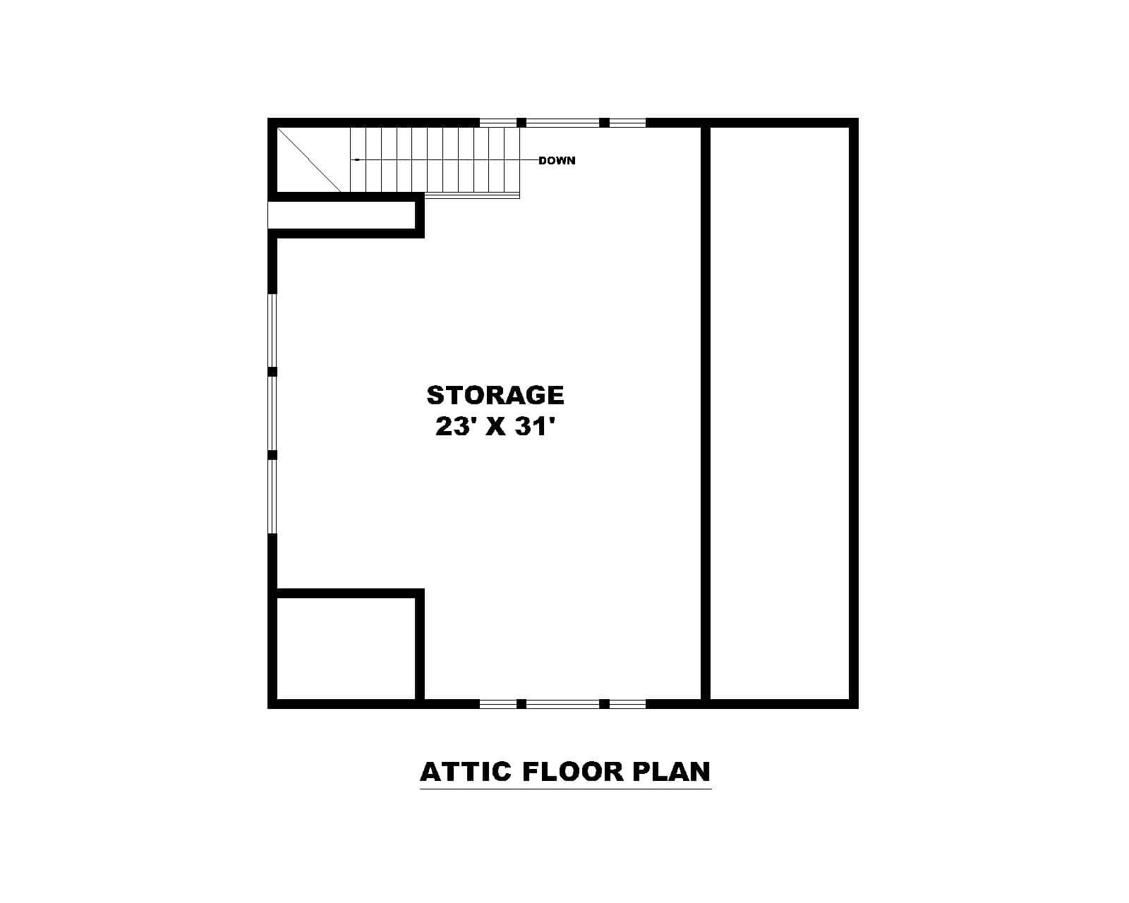 Upper Level of Garage Plan #132-1790