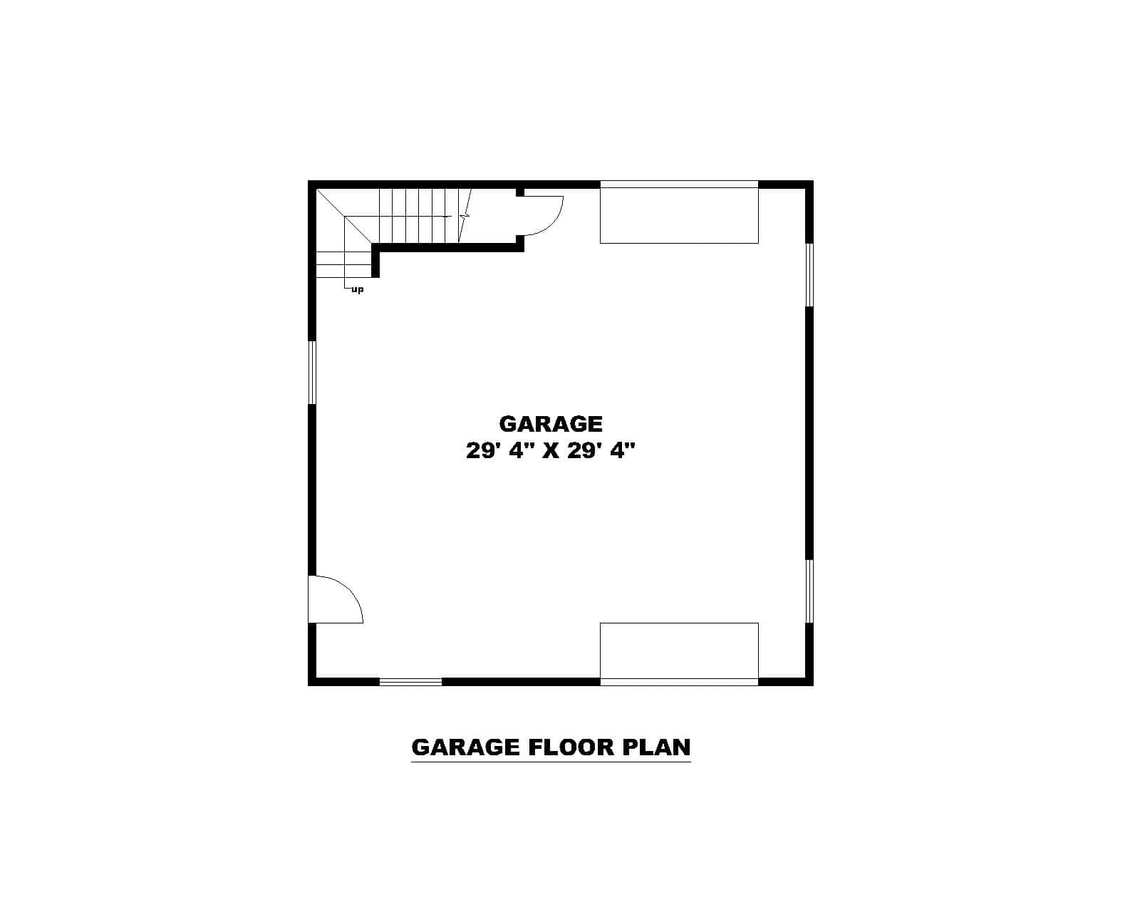 Main Level of Garage Plan #132-1790