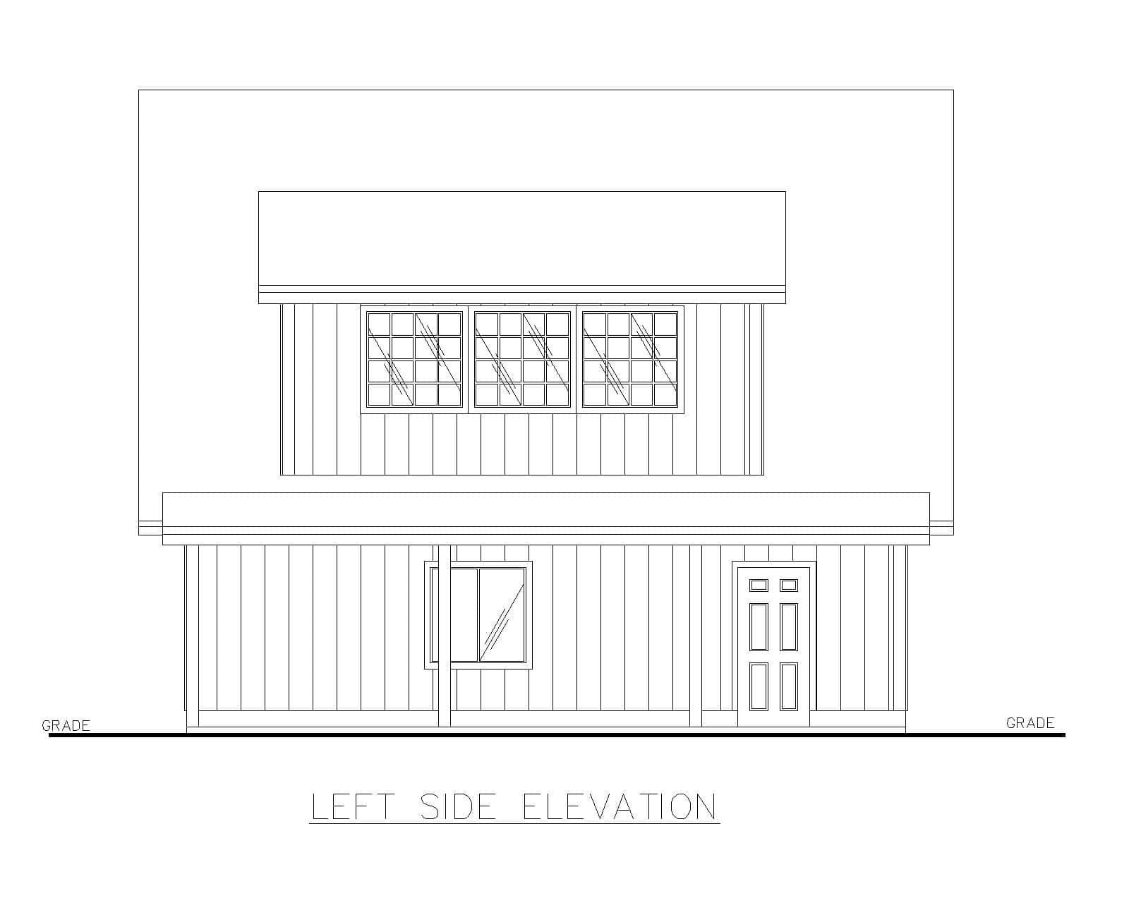 Home Plan Left Elevation of this 0-Bedroom,1 Sq Ft Plan -132-1790